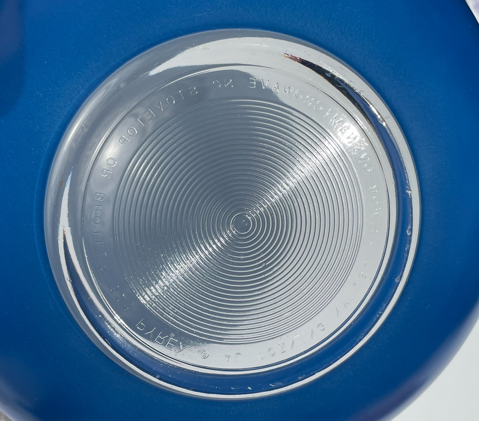 Vintage PYREX 326 Cobalt Blue Clear Bottom Mixing Bowl 4L 11 3/4 inch