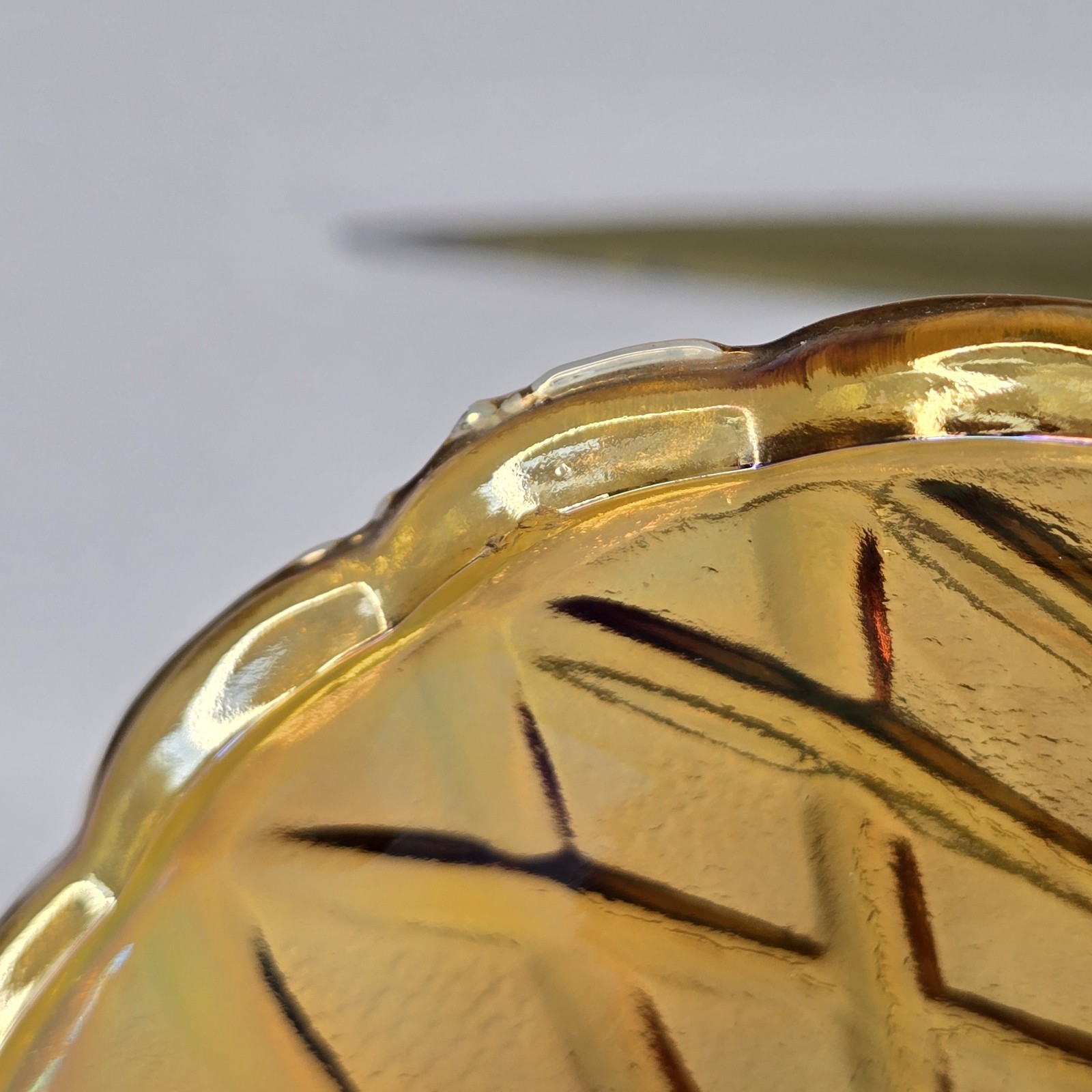 Vintage INDIANA Glass Amber Marigold Oblong Basket Weave Pattern Relish Dish