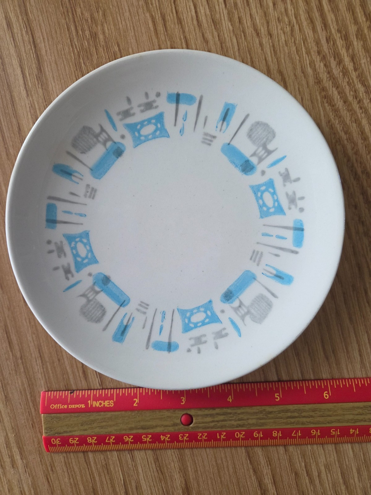 4 VTG Blue Heaven Atomic Royal China 6.25″ Bread Dessert Plates MCM Made in USA