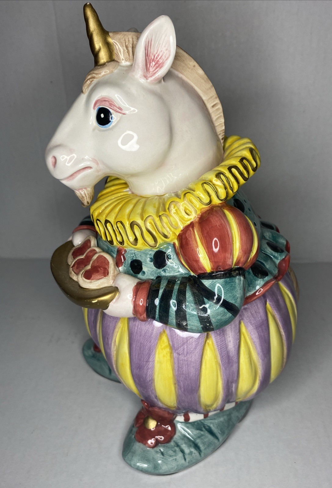 Fitz & Floyd 1992 Alice in Wonderland Unicorn Cookie Jar Vintage 2601TY