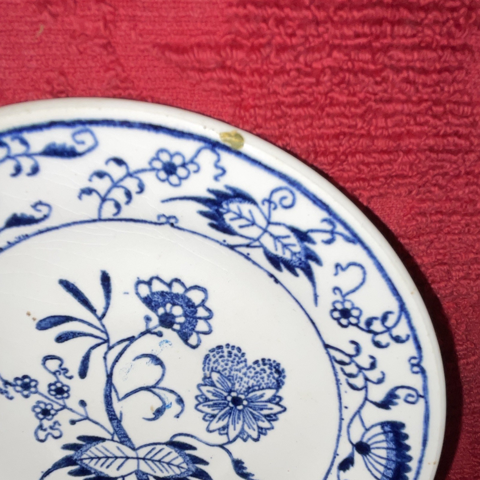 Blue & White Floral Ceramic Round Plate 6.25in