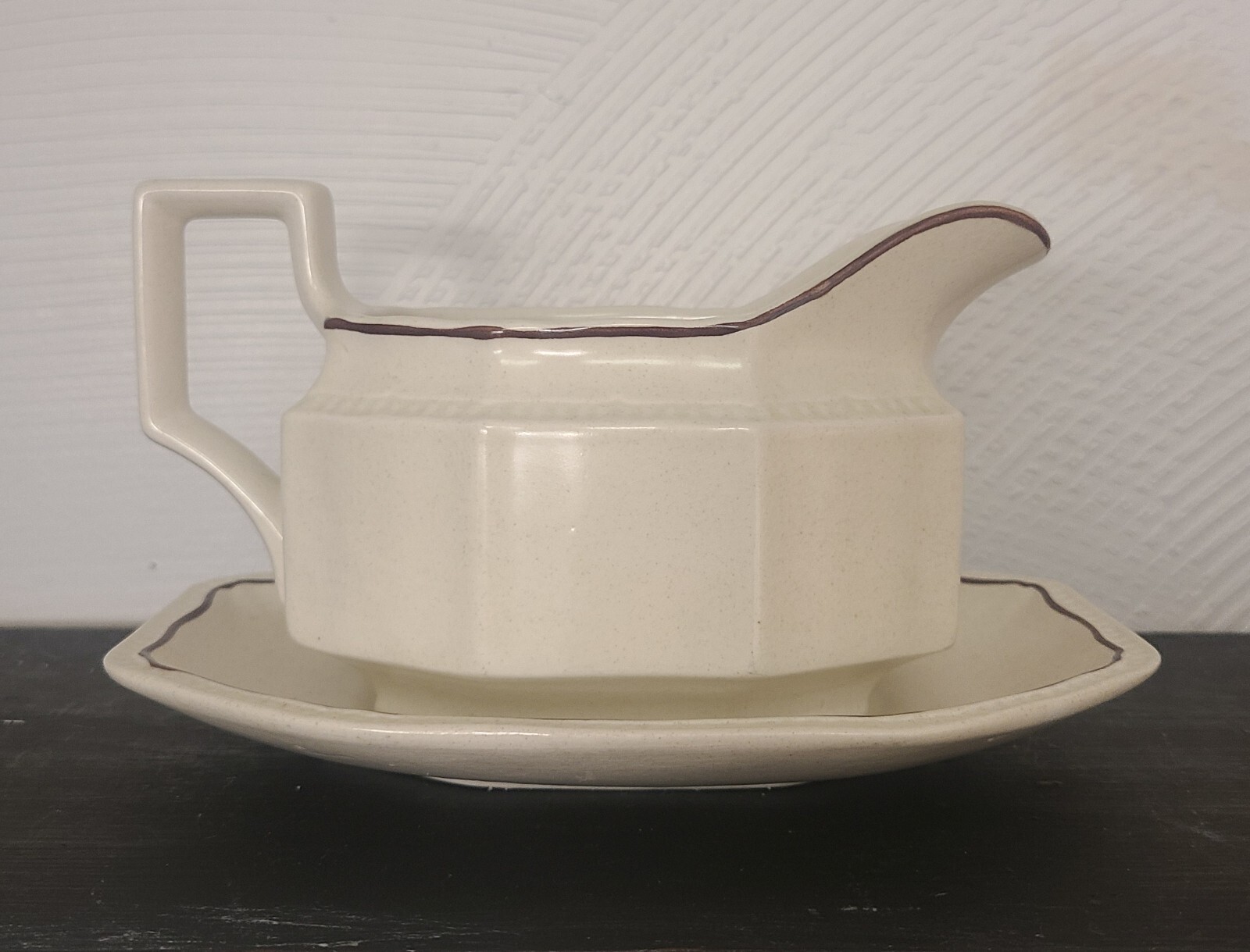 Vintage Kensington English Ironstone Gravy Boat with Underplate Made In England