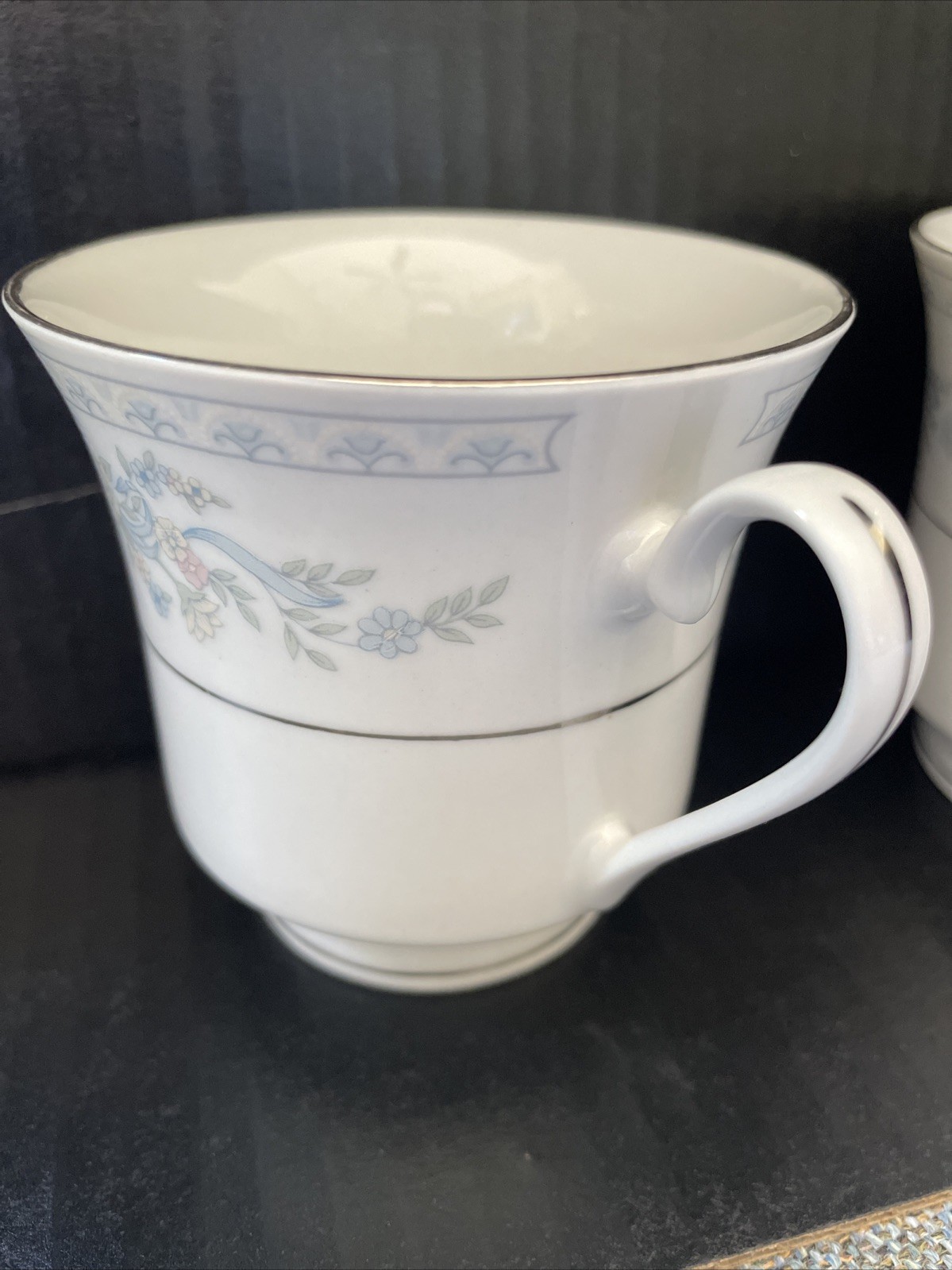 Two Tea Cups Somerset By NL Excel Coffee China floral porcelain Antique Vintage