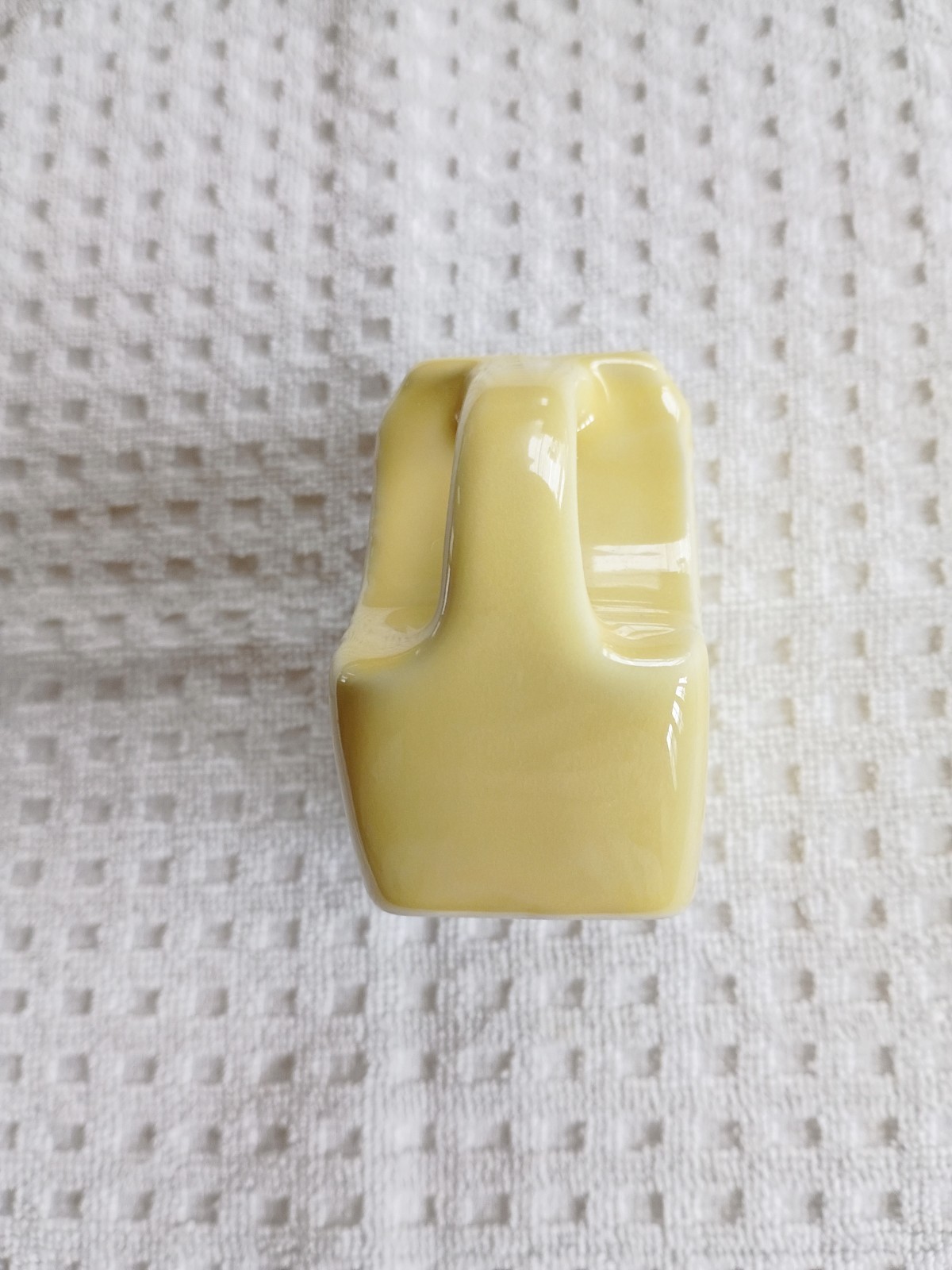Vintage Small Fiesta Ware Light Yellow Disk Mini Pitcher Creamer 3”