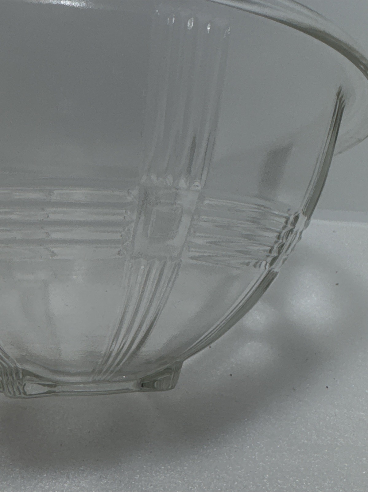 Vintage HAZEL ATLAS Clear Mixing Bowl Criss Cross Rolled Rim Lot 0f 2