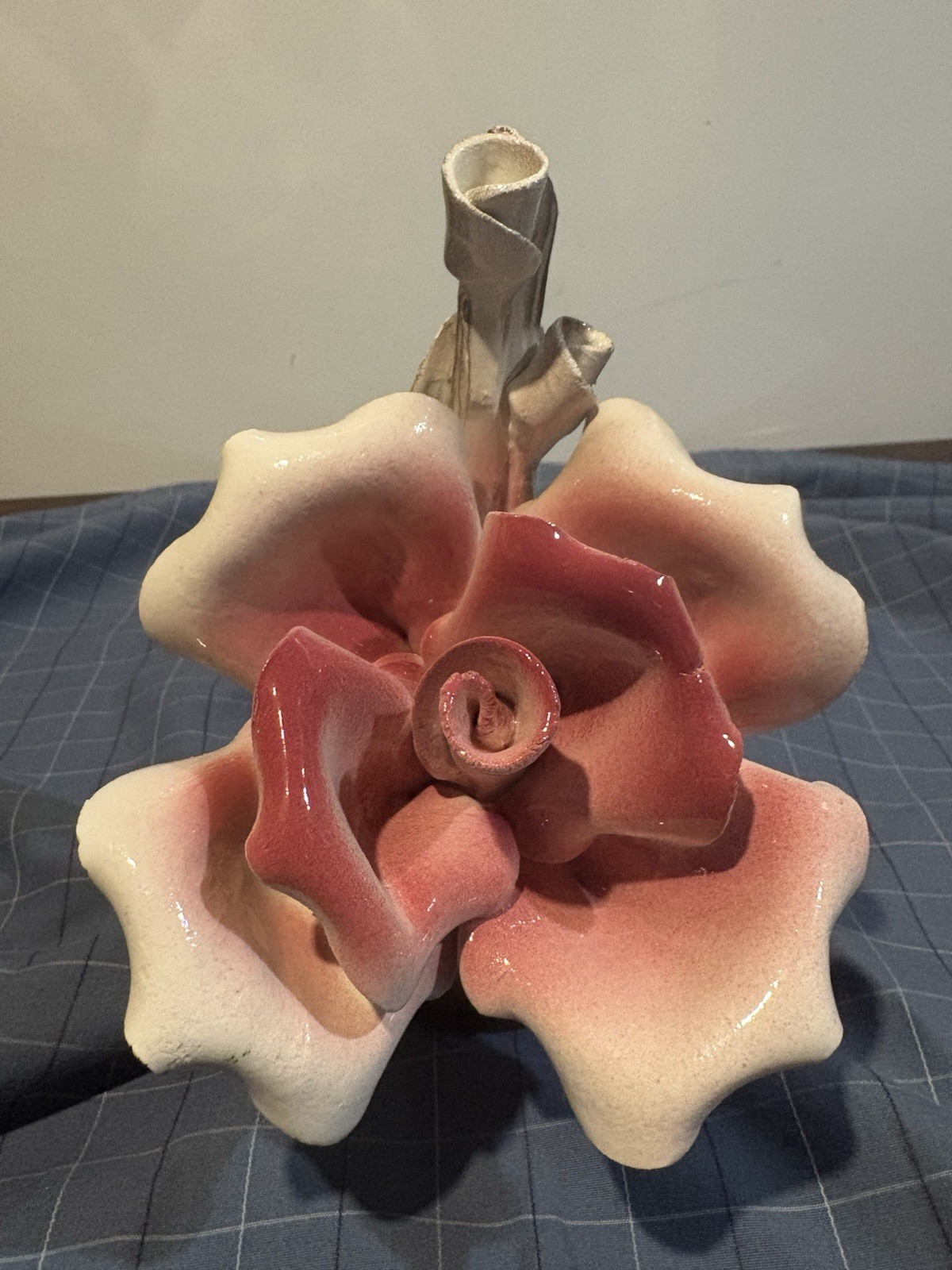 4 Vintage 1920’s Italian Capodimonte Flowers Roses Handmade In Italy