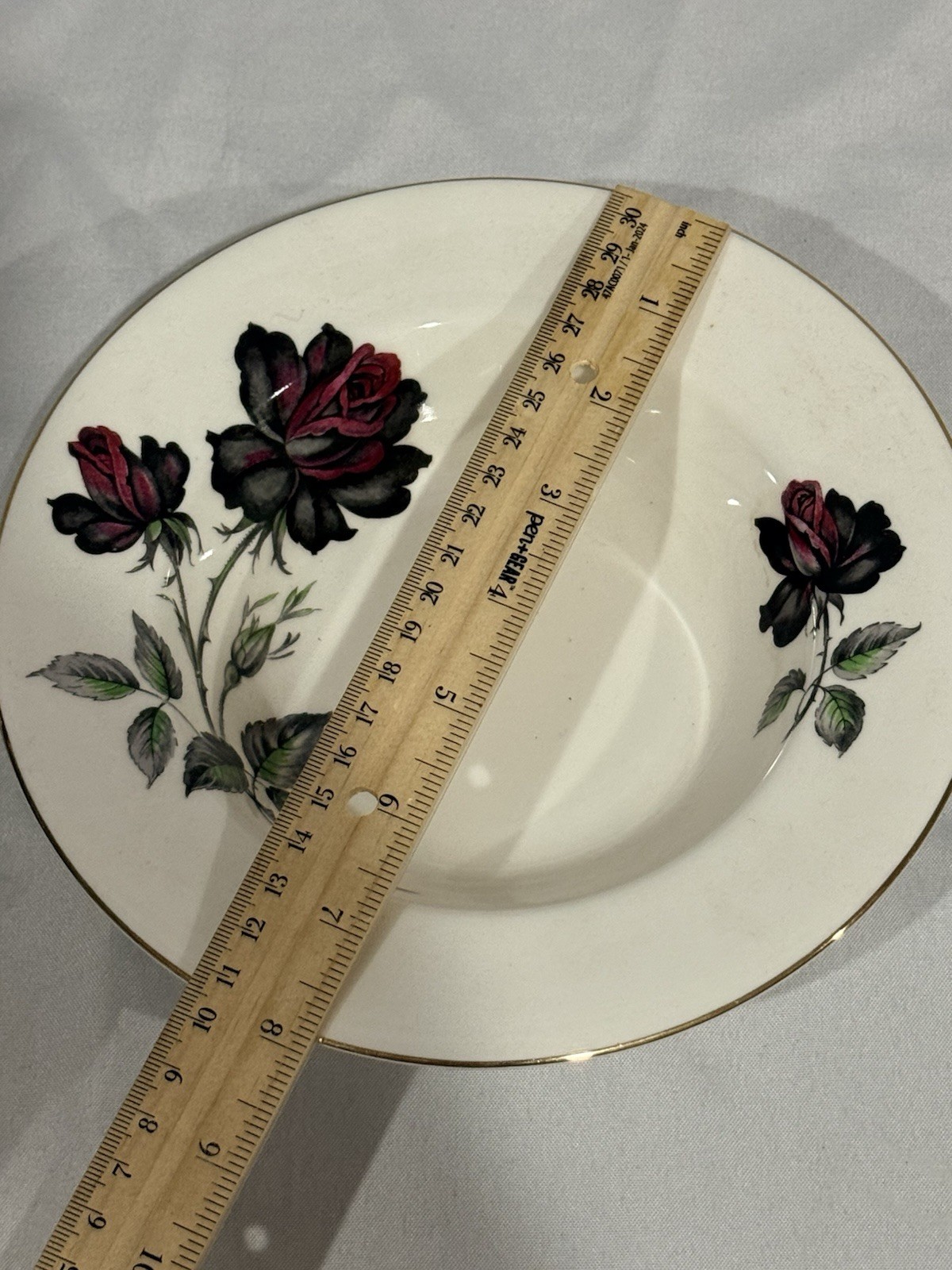 Royal Albert Black Rose Fine Bone China England 8” Rim Soup Bowls – Set of 8