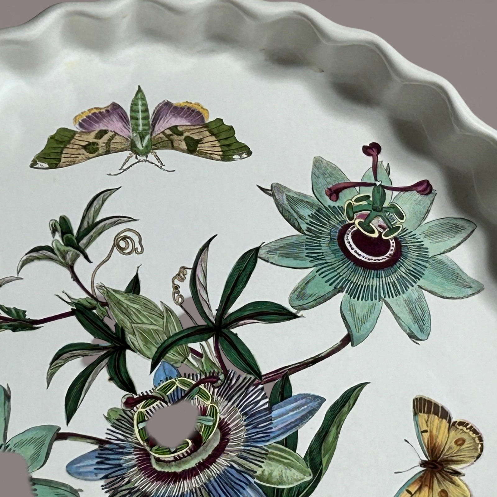 Portmeirion Botanic Garden Quiche Dish Passiflora Caerulea Blue Passion Flower