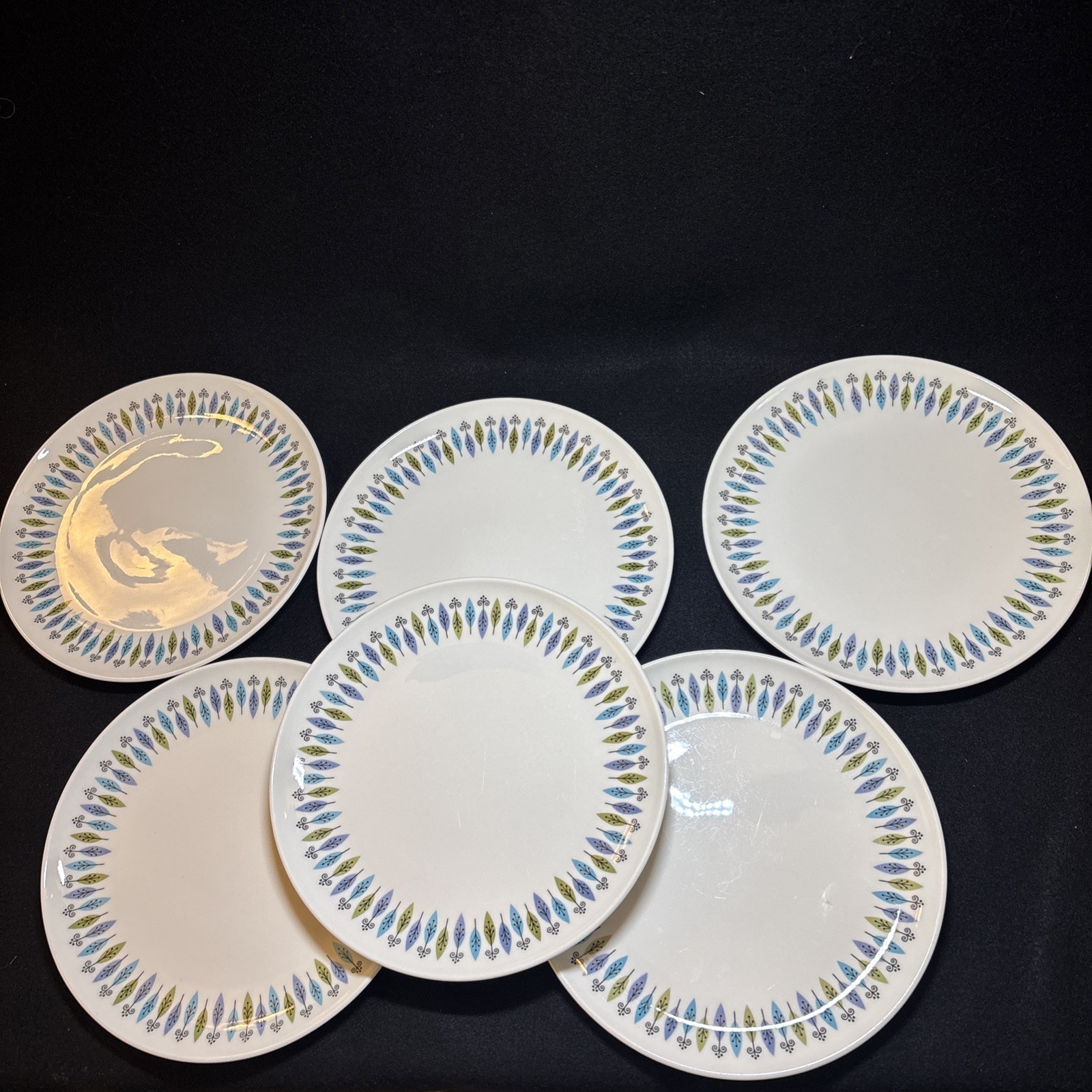 Vintage Syracuse China Carefree Nordic 10” Salad Plates Set of 6 USA