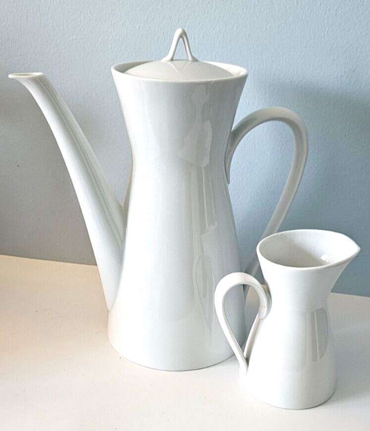 Rosenthal Studio Coffee Pot Creamer White Germany Mcm Vtg !0″