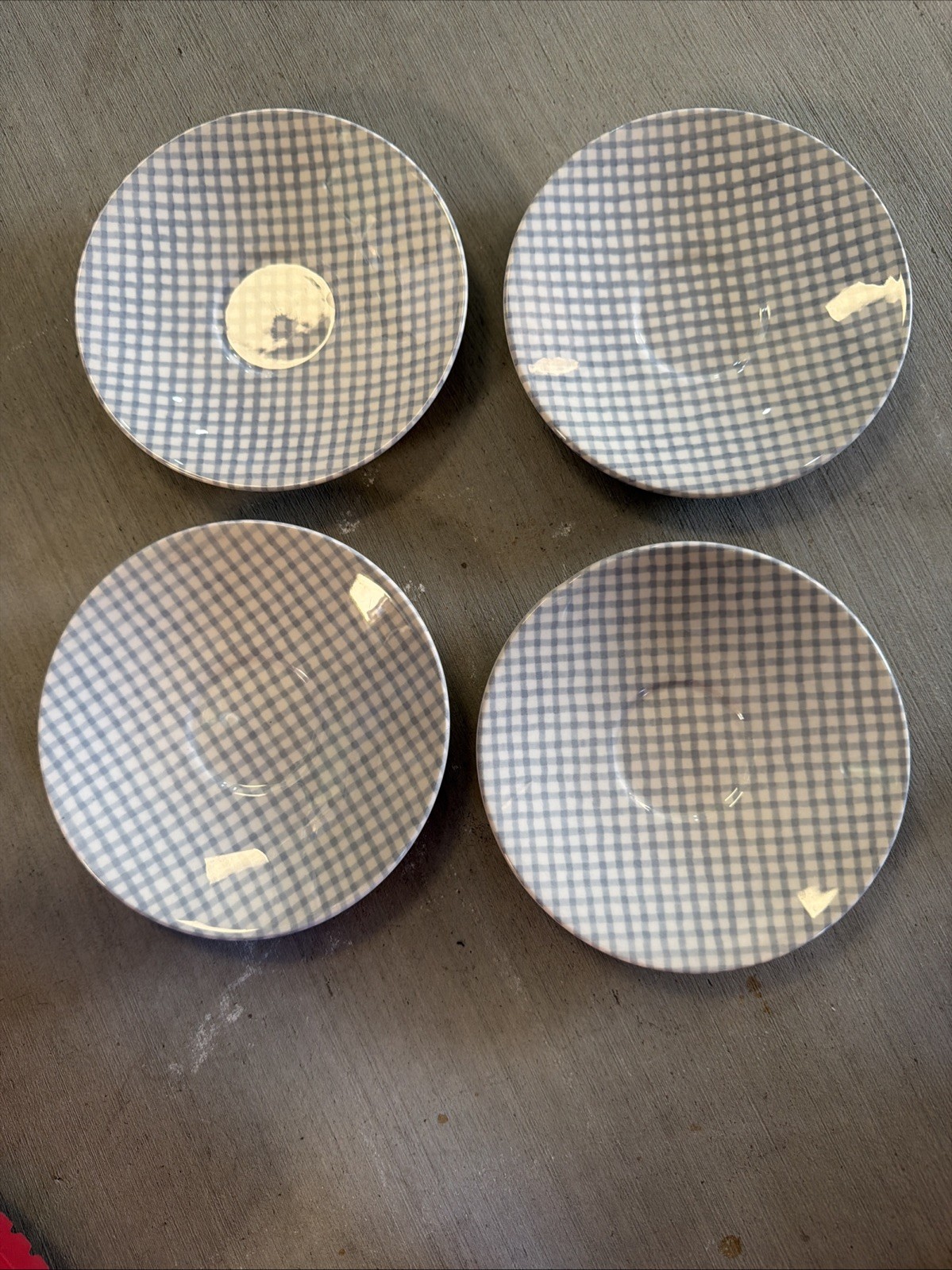 4 Crate & Barrel Camden Square Saucer, Kathleen Wills Design, Made in England