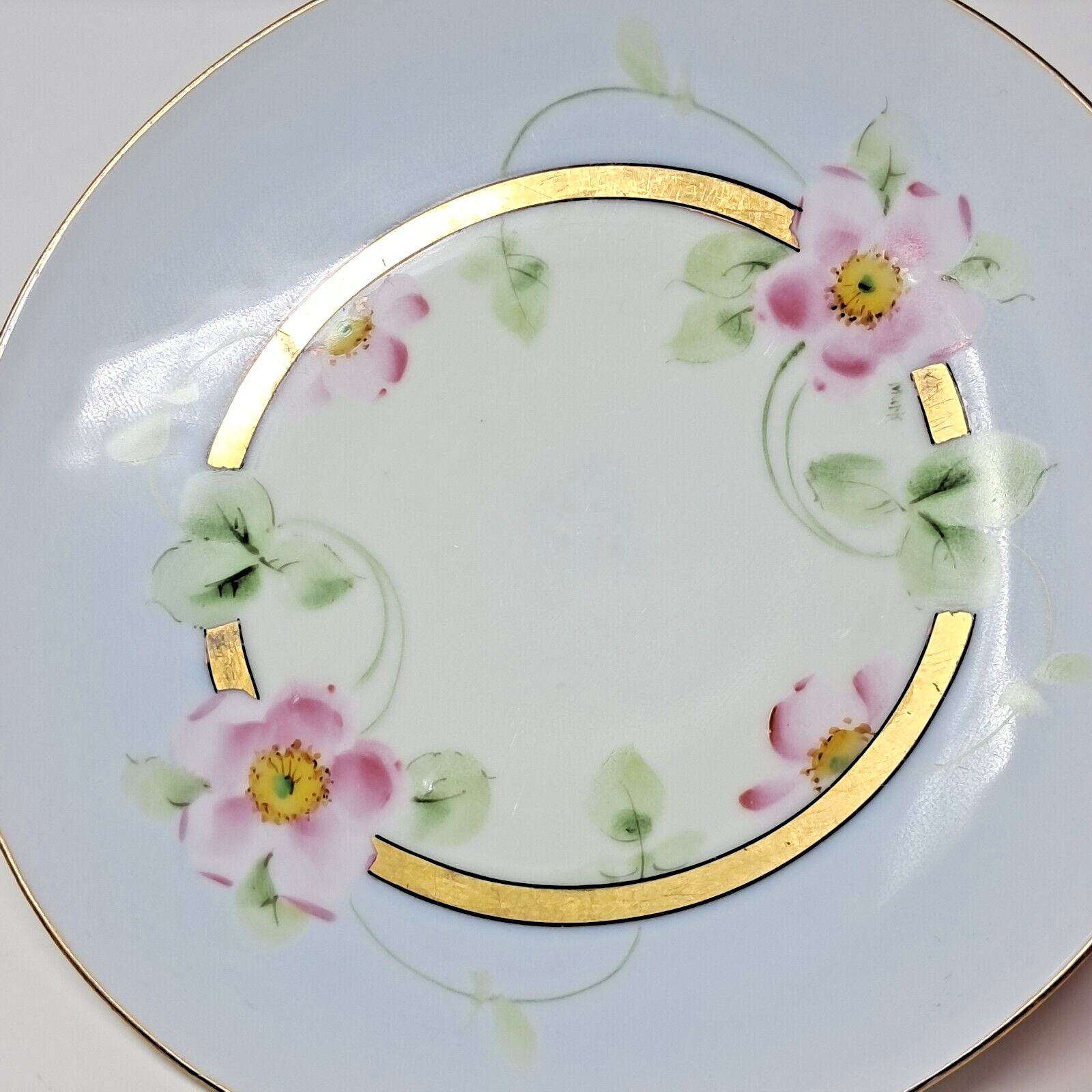 Pickard 6.75″ Dessert Plate antique Hand Painted porcelain c. 1918 pink flowers