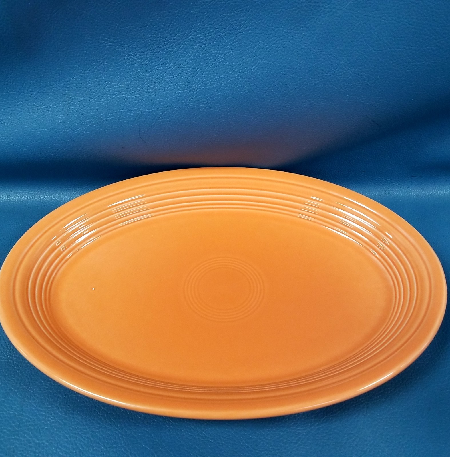 Embossed Logo Fiesta Ware Orange Serving Platter 13 3/4″