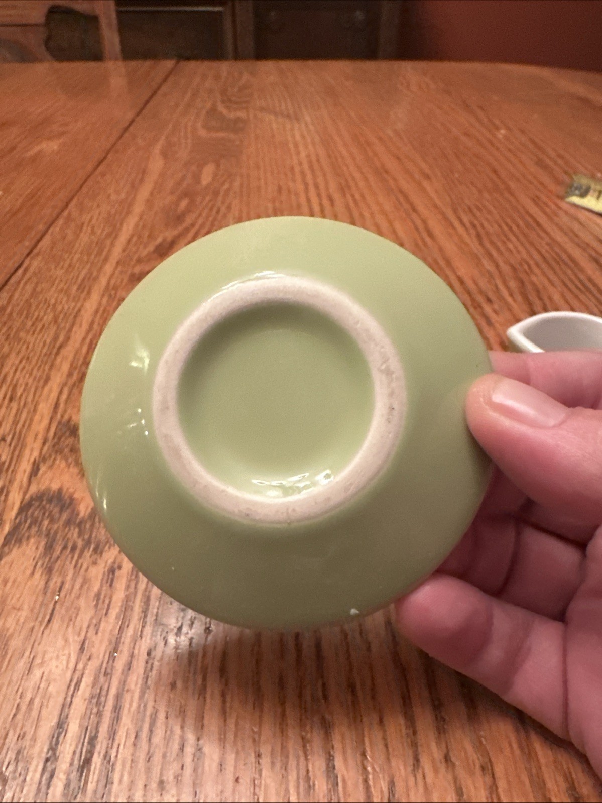 Creamer And Saucer Light Green Unbranded Small Display Vintage