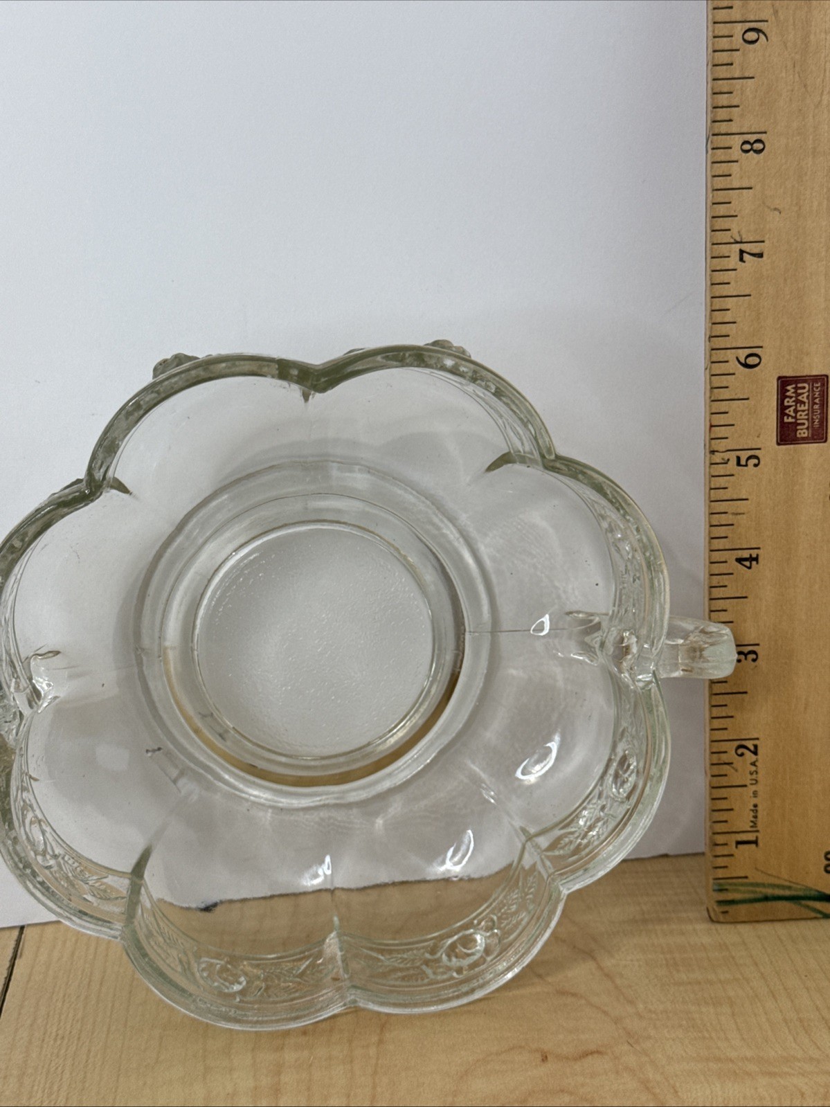 Vintage Pressed Glass Serving Bowl with Handles Decorative Home Decor MCM