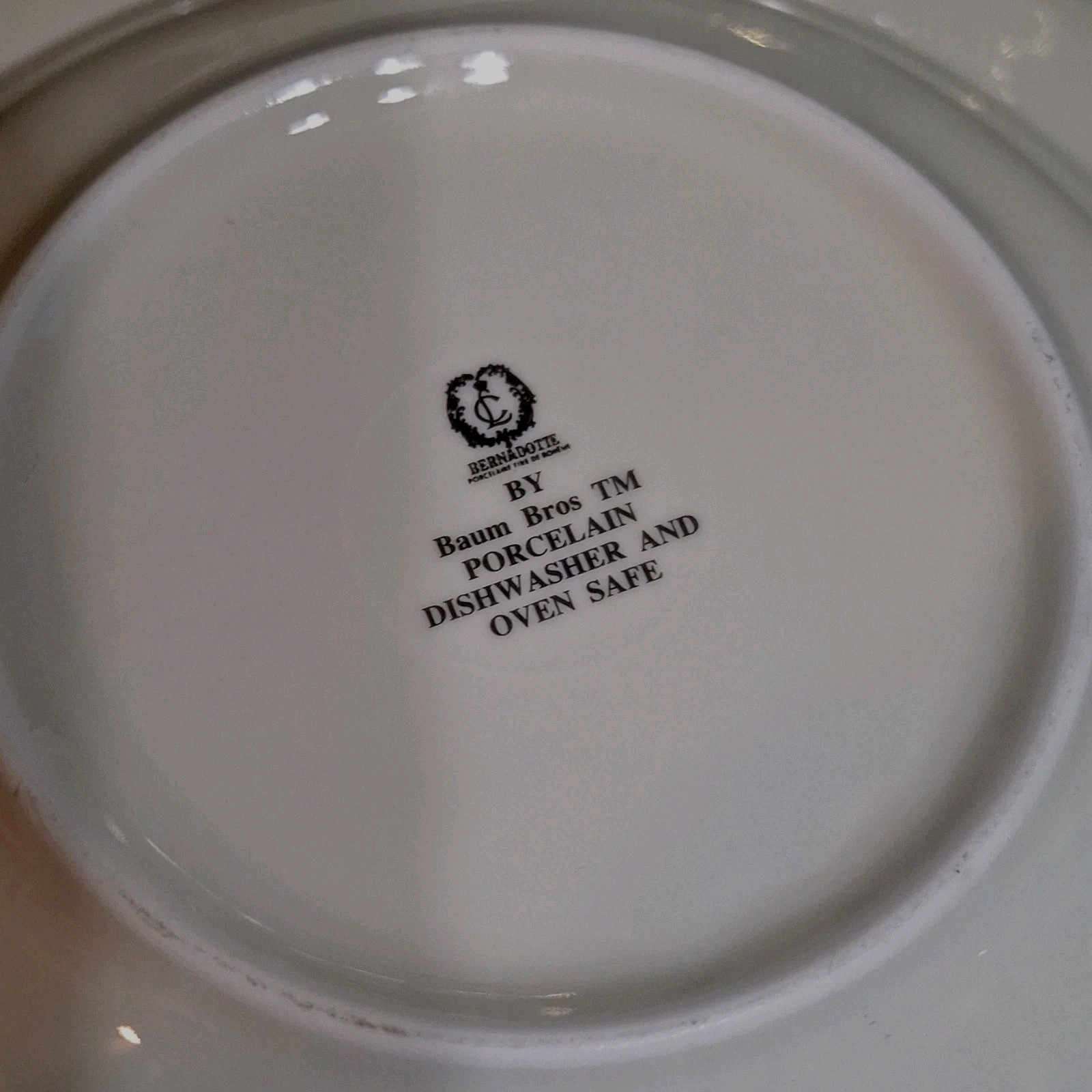 Baum Bros TM Bernadotte Ivory Porcelain Luncheon Set Salad Plate Bowl Cup Saucer