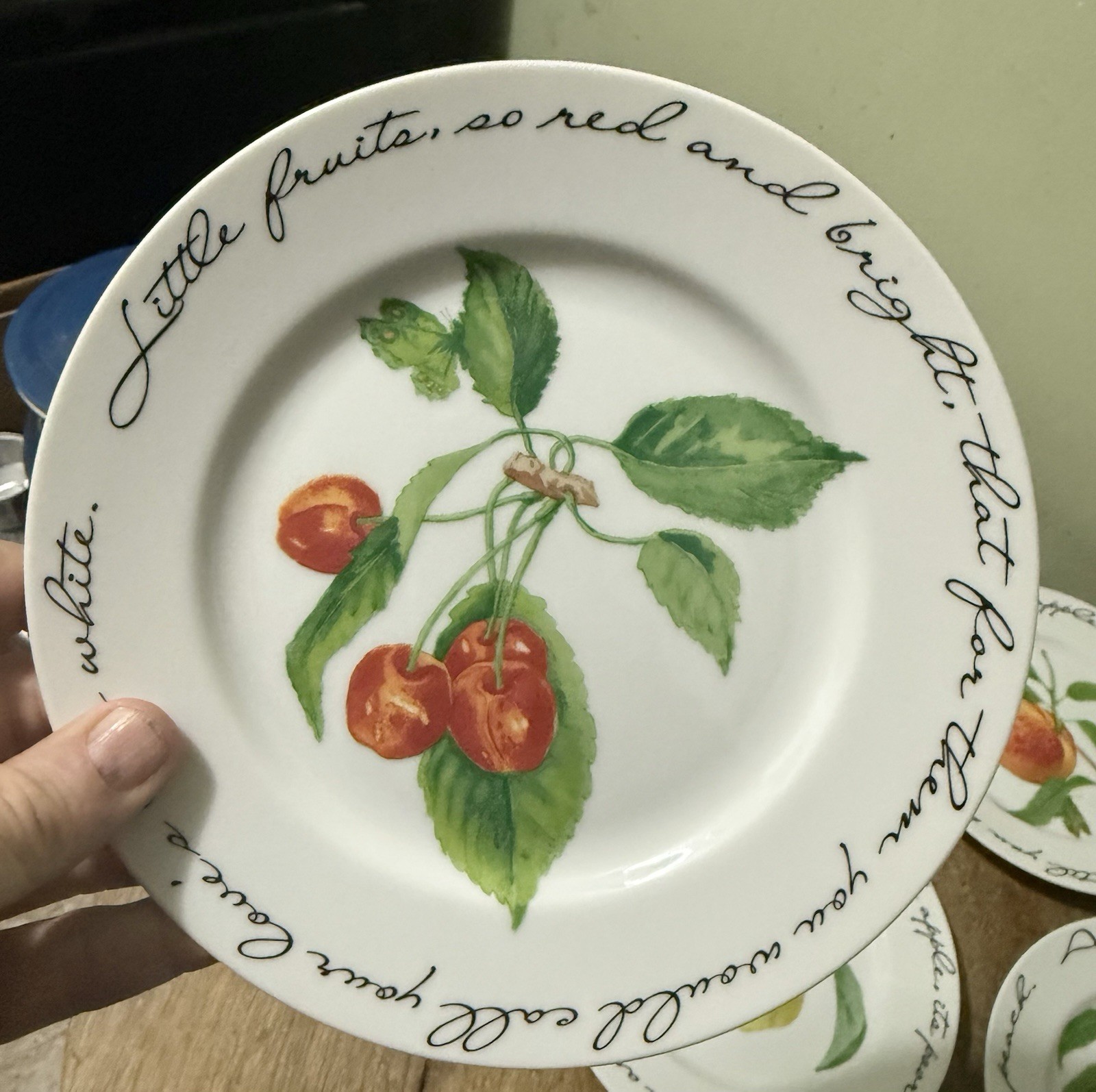 6 Williams-Sonoma Orchard Suite 7 3/4″ plates George du Maurier