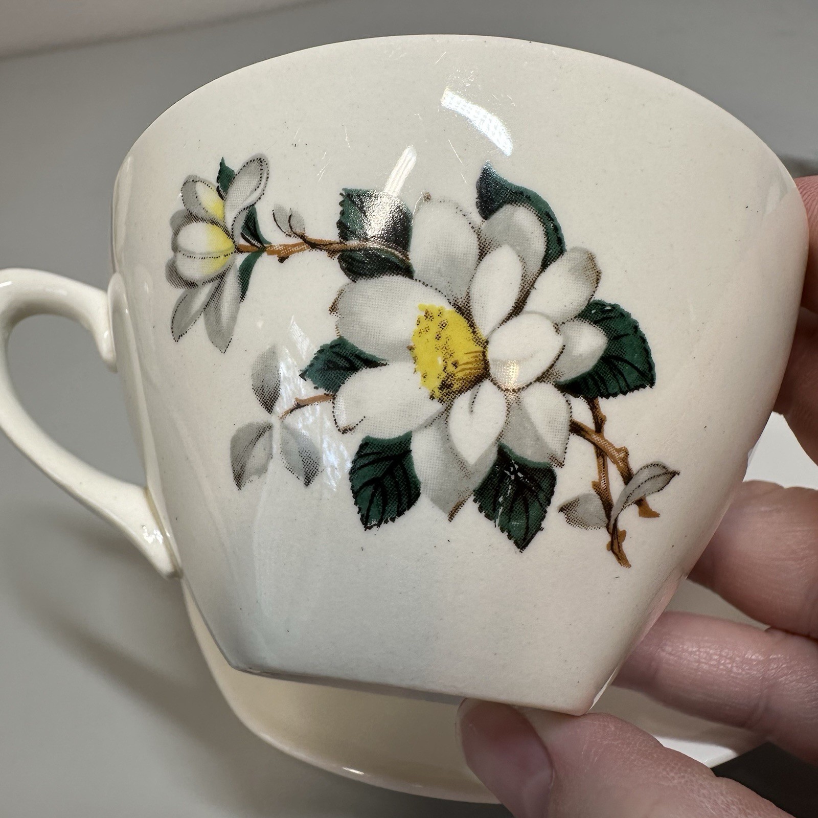 Vtg Midwinter Stylecraft Camelia cups & saucers fashion shape MCM MOD EUC 6oz