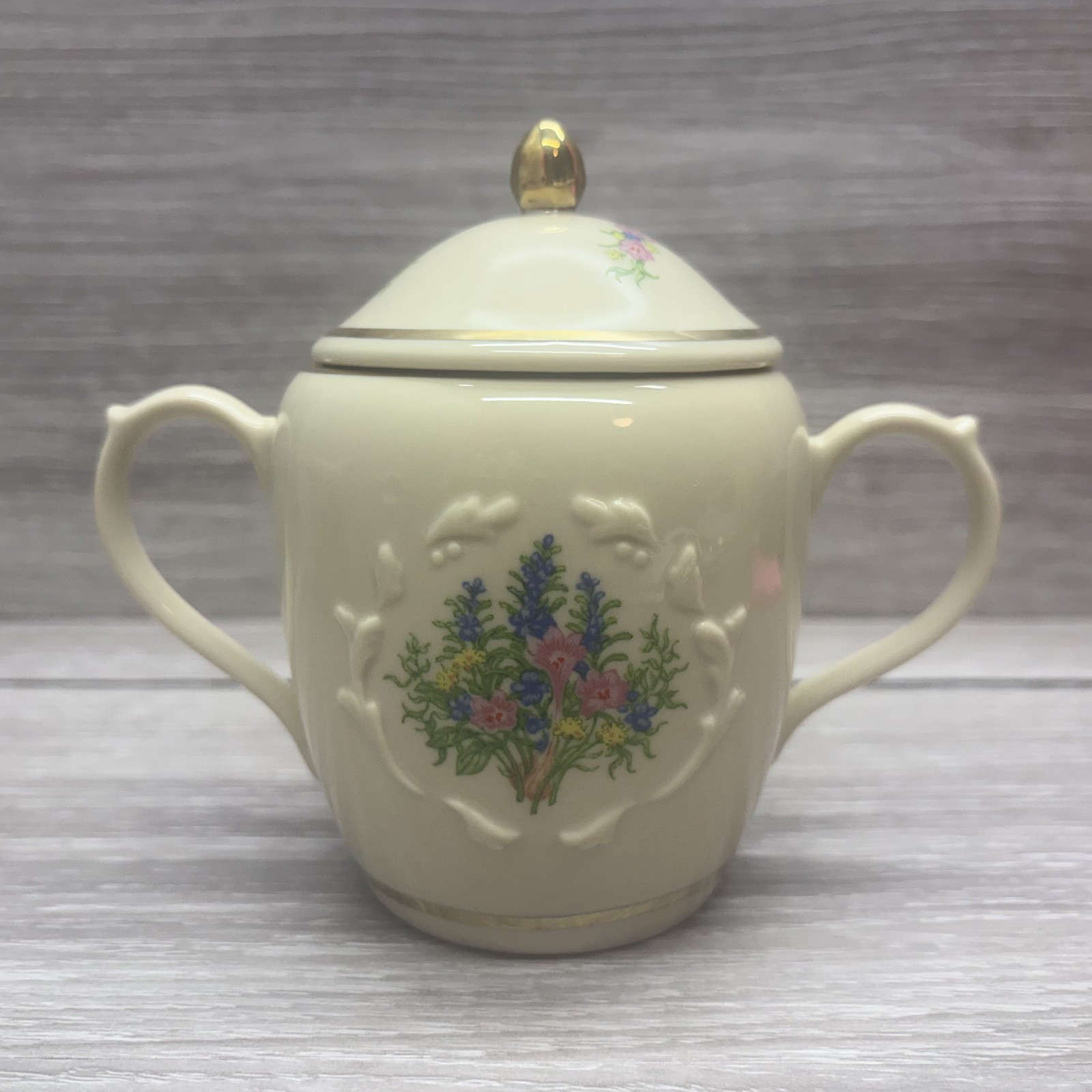 1995 Lenox Spice Garden Creamer & Sugar Bowl with Lid Y0011
