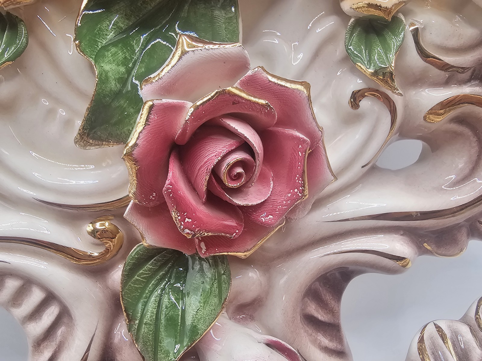Pair of Beautiful Vintage Capodimonte Wall Art