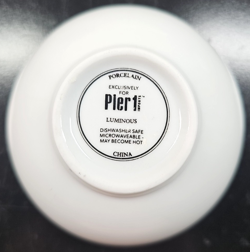 8) Pier 1 Luminous White Individual Dip Bowls Set Small Round Serving Dishes Lot