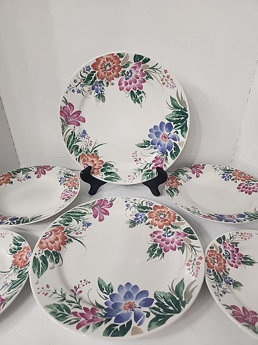 Set Of 6 Farberware Theresa #458 China Plate Salad Bowl Set Vintage