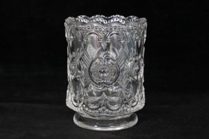 HTF ANTIQUE US GLASS TENNESSEE STATES PATTERN CRYSTAL TOOTHPICK HOLDER EAPG