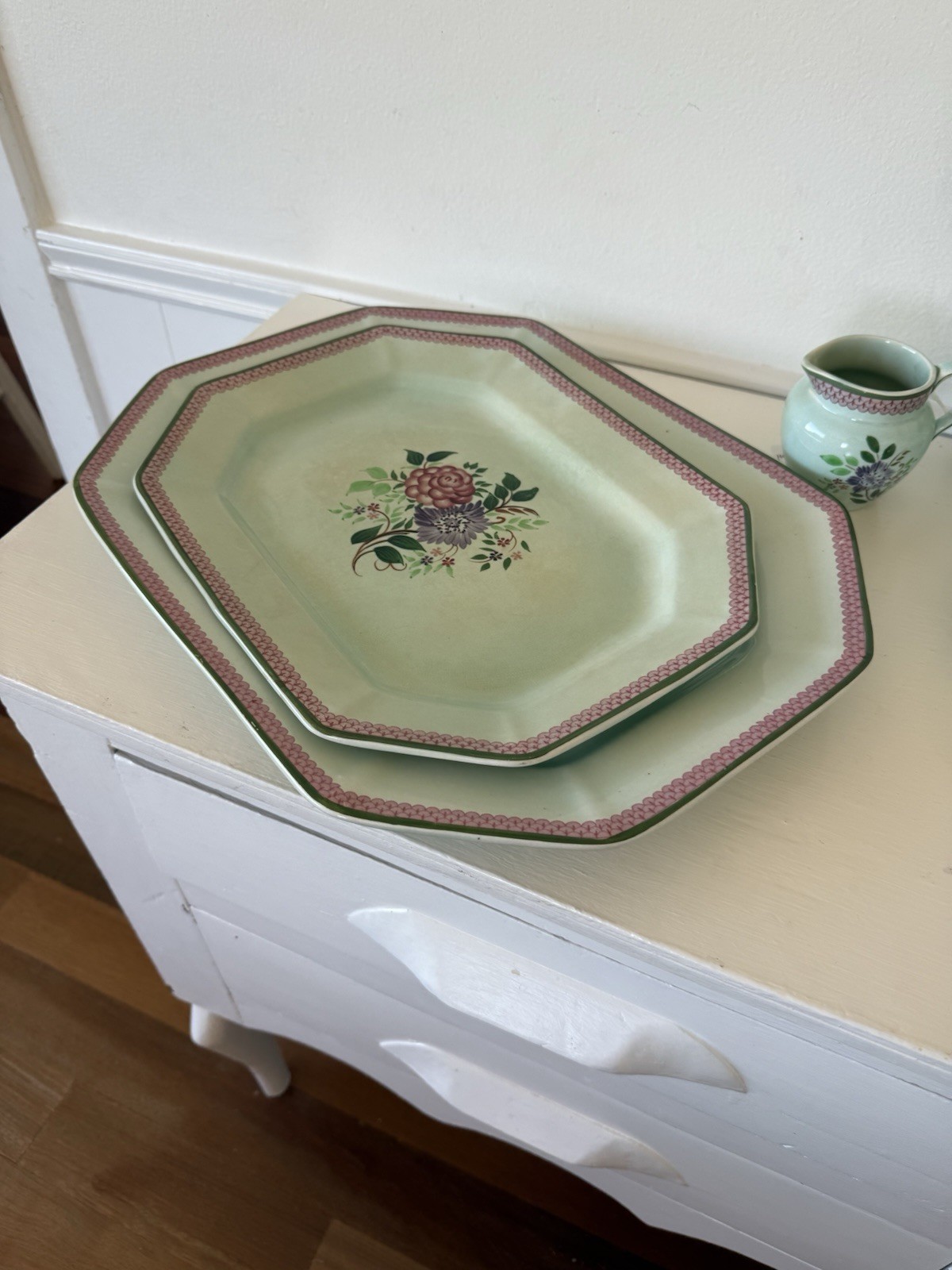 Adams Calyx Ware Mandalay Hand Painted Large Serving Collection
