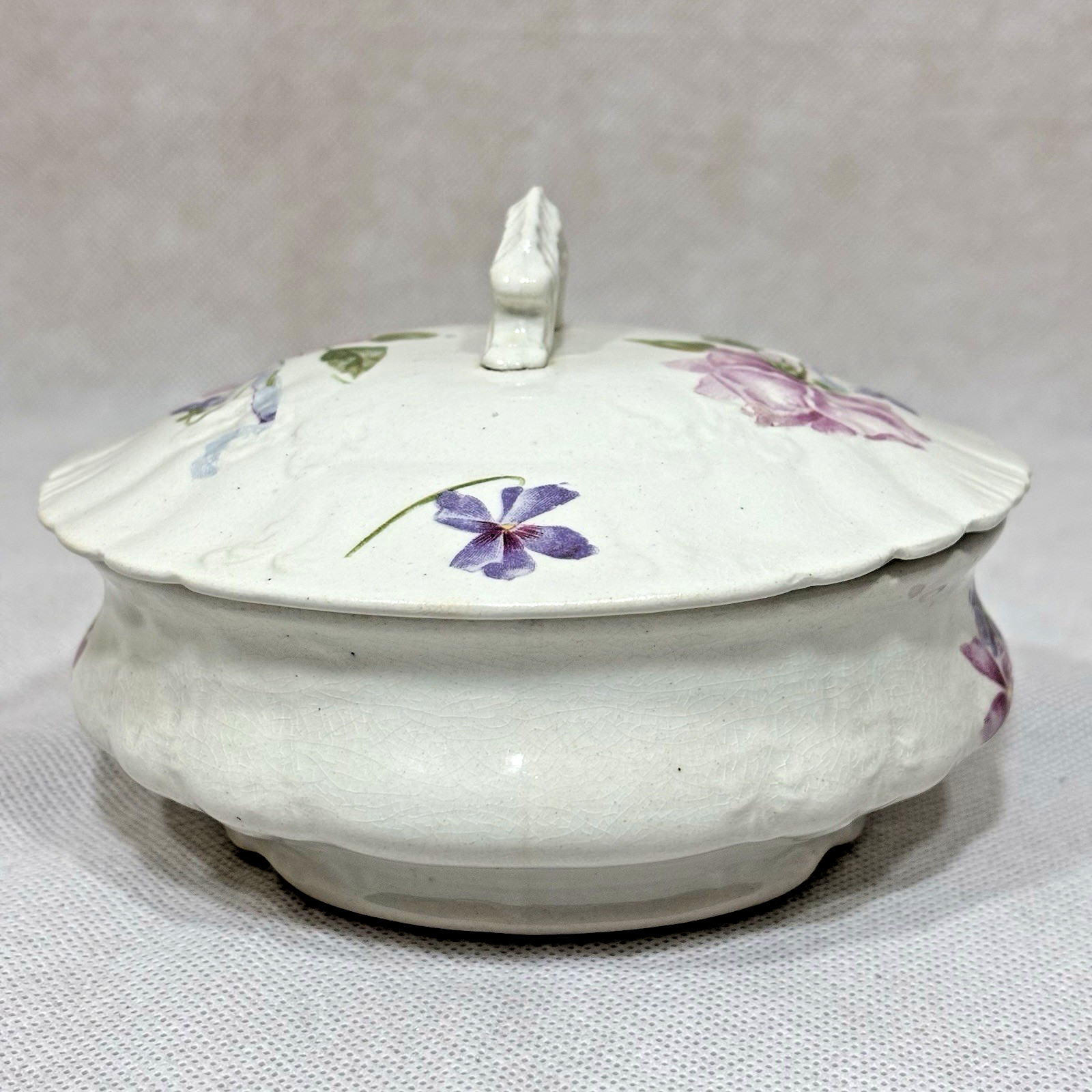 Vintage Ceramic Floral Covered Dish