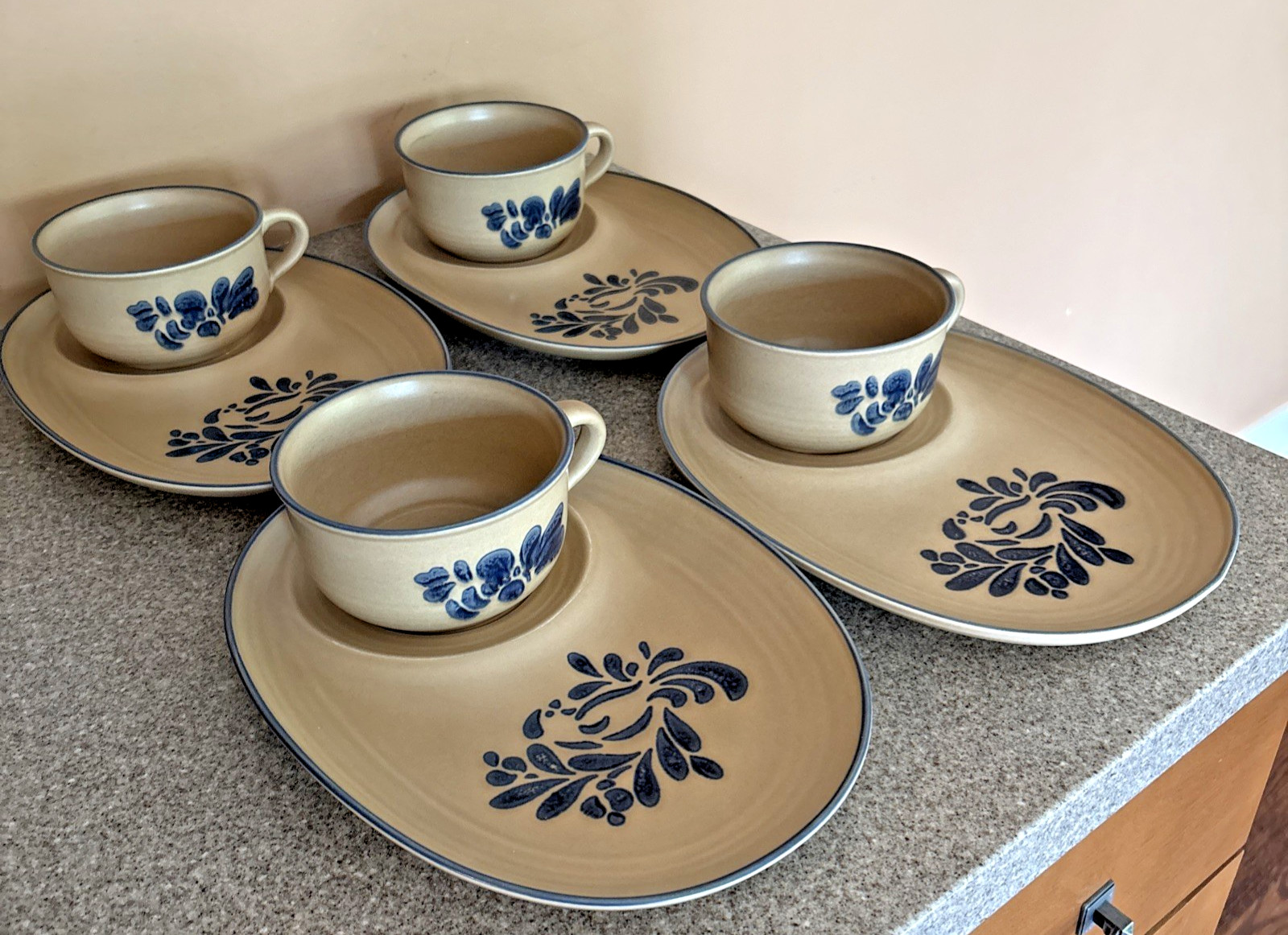 Pfaltzgraff Folk Art Four Soup and Sandwich Tray Sets