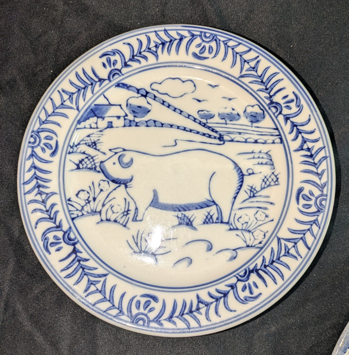 Williams Sonoma Brittany Style Farmhouse Pig 7 7/8″” Animal Salad Plate