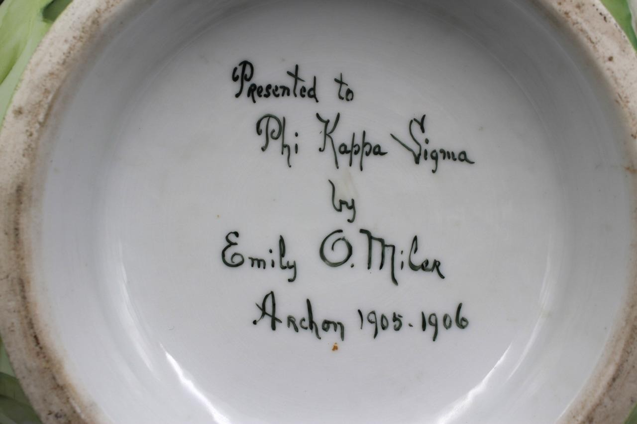 1905 Limoges Punch Bowl Hand Painted for Phi Kappa Sigma Fraternity by E. Miler