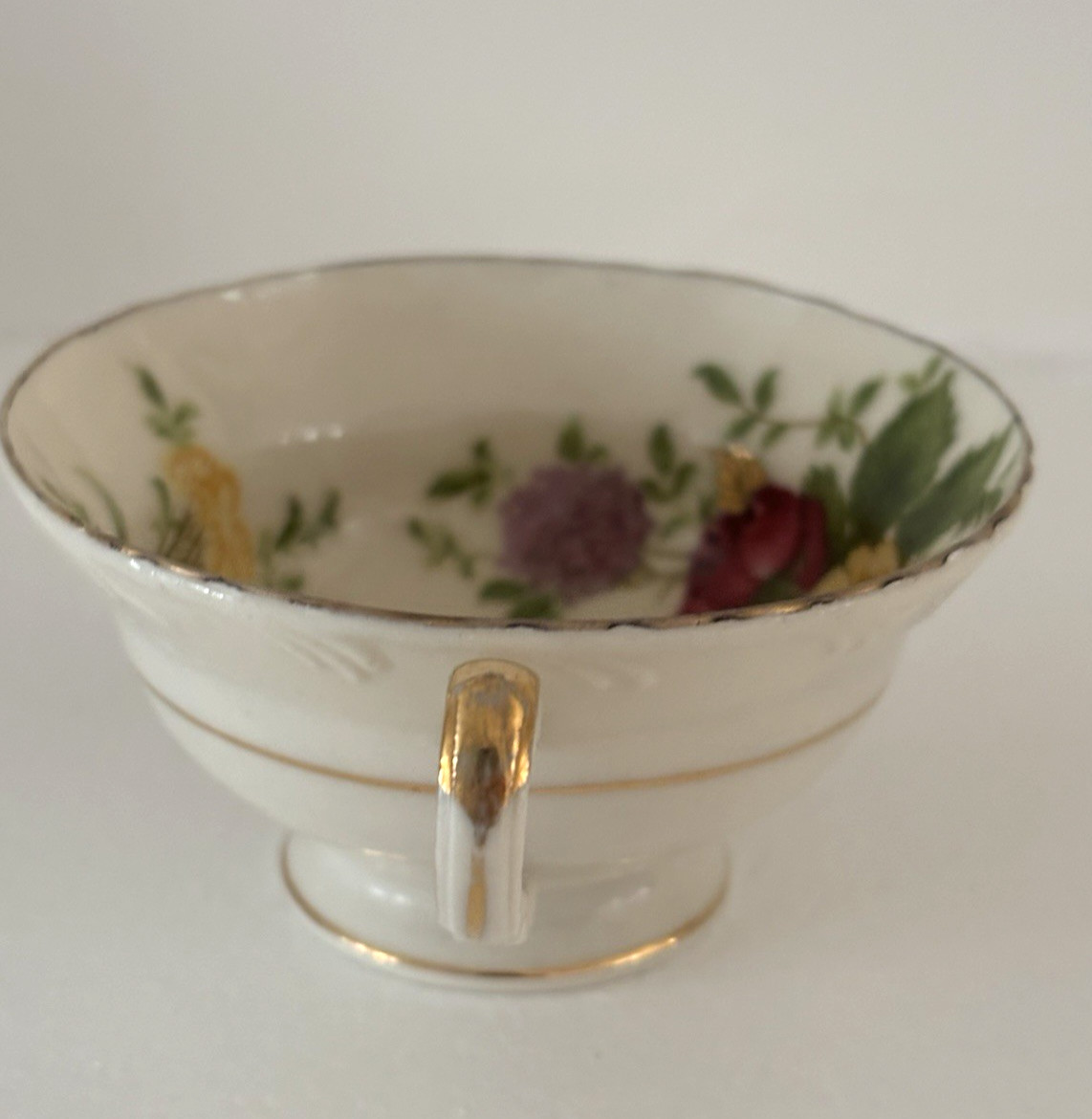 Vintage hand painted porcelain Made In Occupied Japan Tea Cup Floral Pattern
