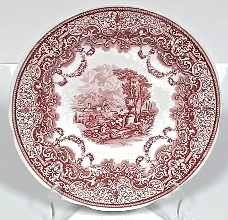 Spode Archive Collection Victorian Series Red 10.5″ Plate Continental Views