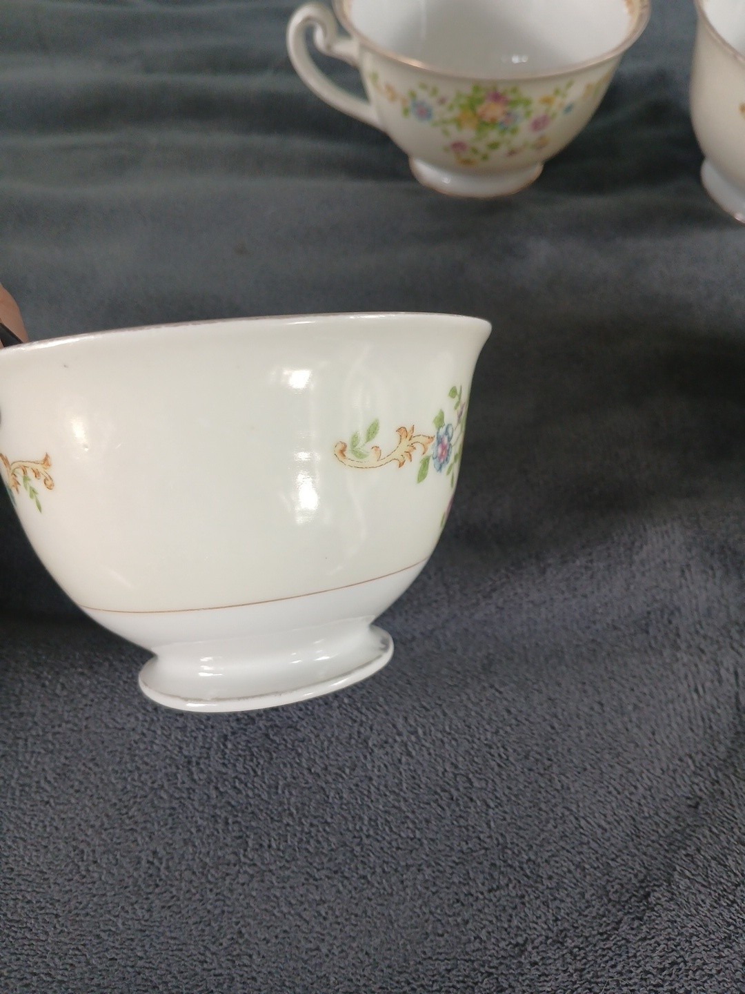Set Of 4 Teacups & Saucers National China Japan Patricia Floral