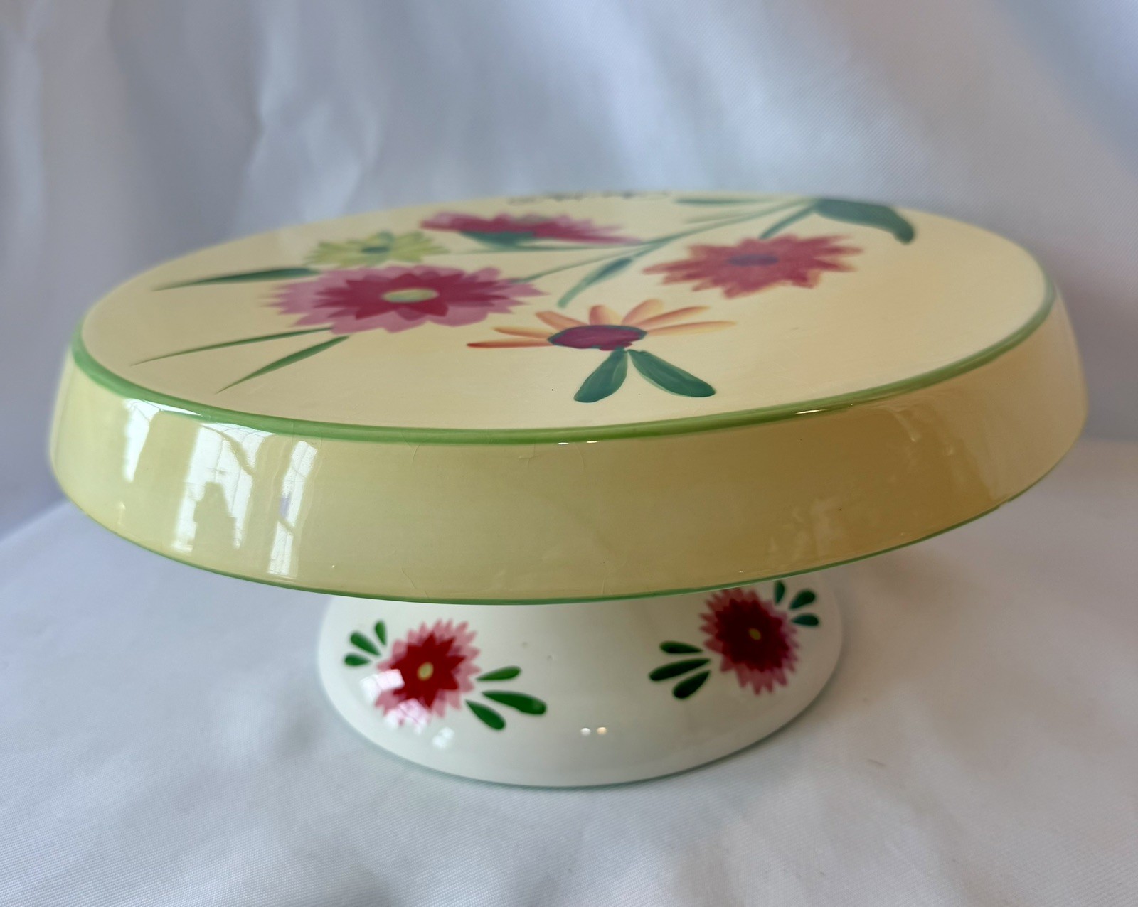 Paula Deen Pedestal Cake Stand & Easter Egg Holder Garden Delights Pattern 11”