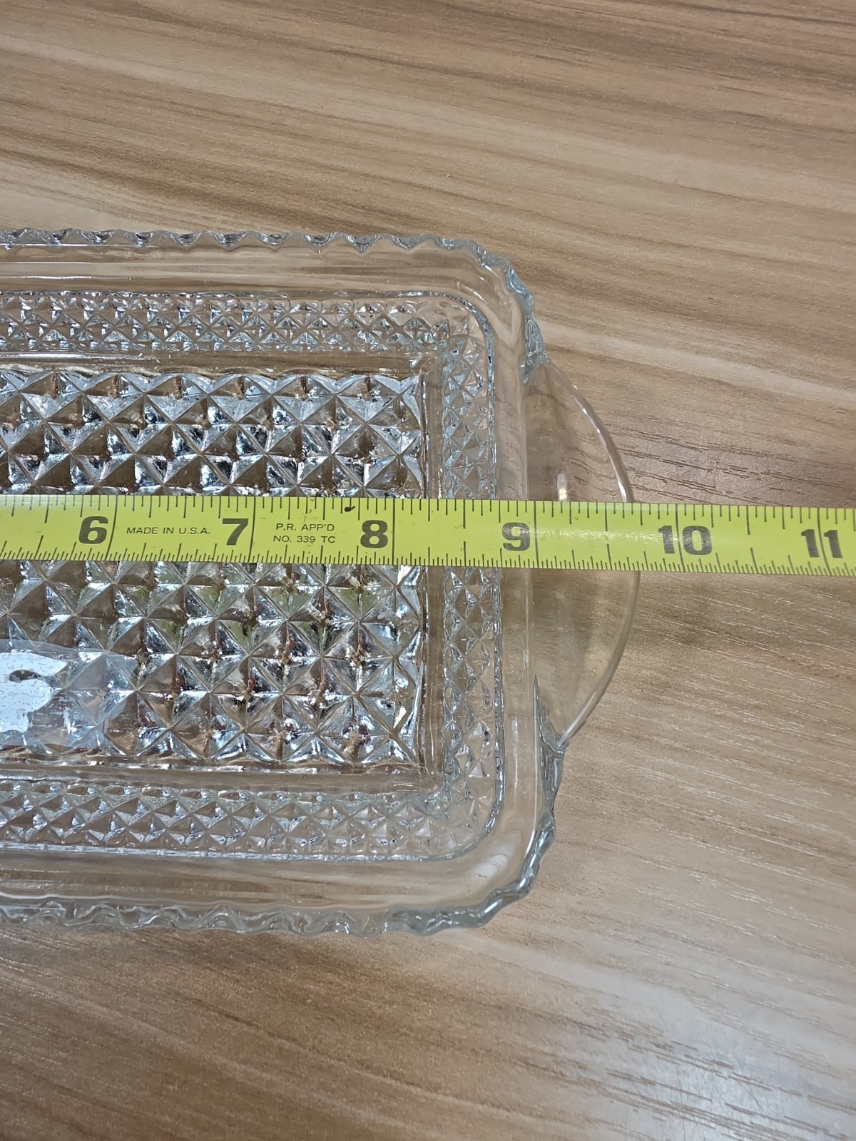 Anchor Hocking Wexford Rectangular Relish Tray 9.75″ x 5″ Diamond Pattern