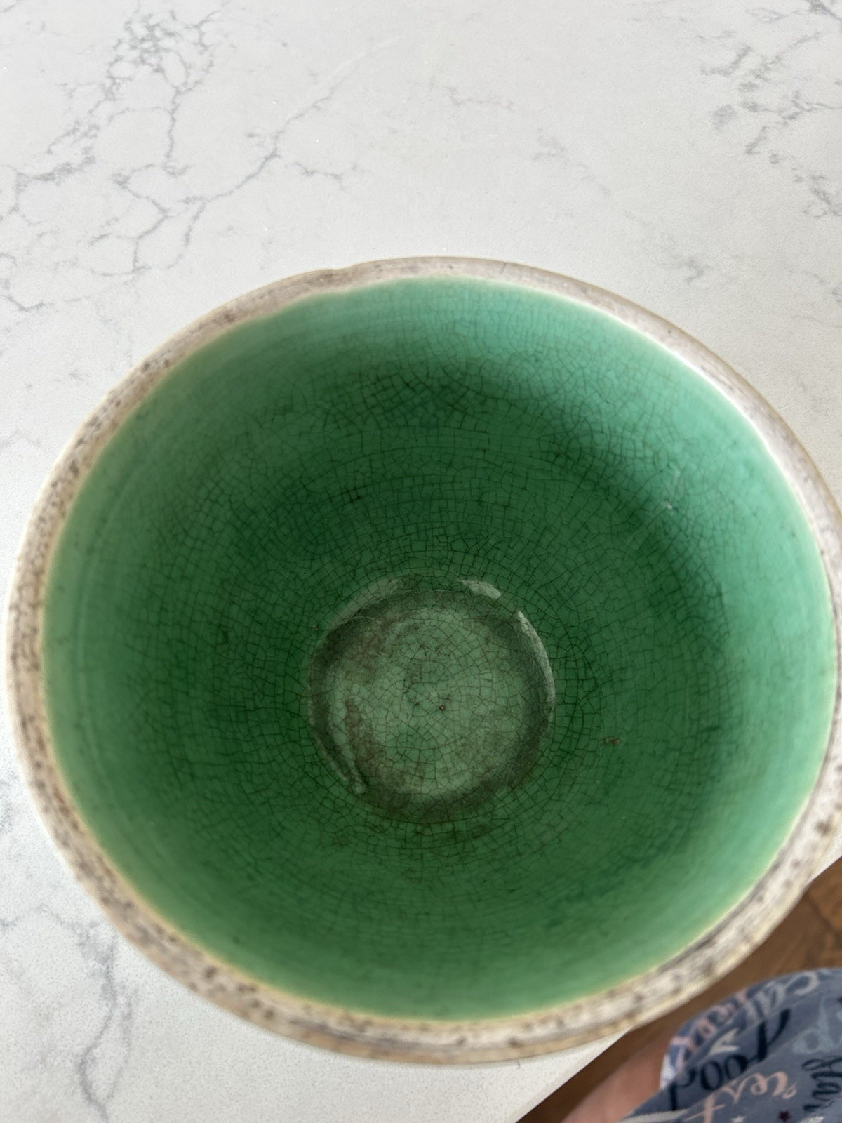 Rare Antique Mccoy Yellow Ware Pottery Green Checkerboard Mixing Bowl 6”