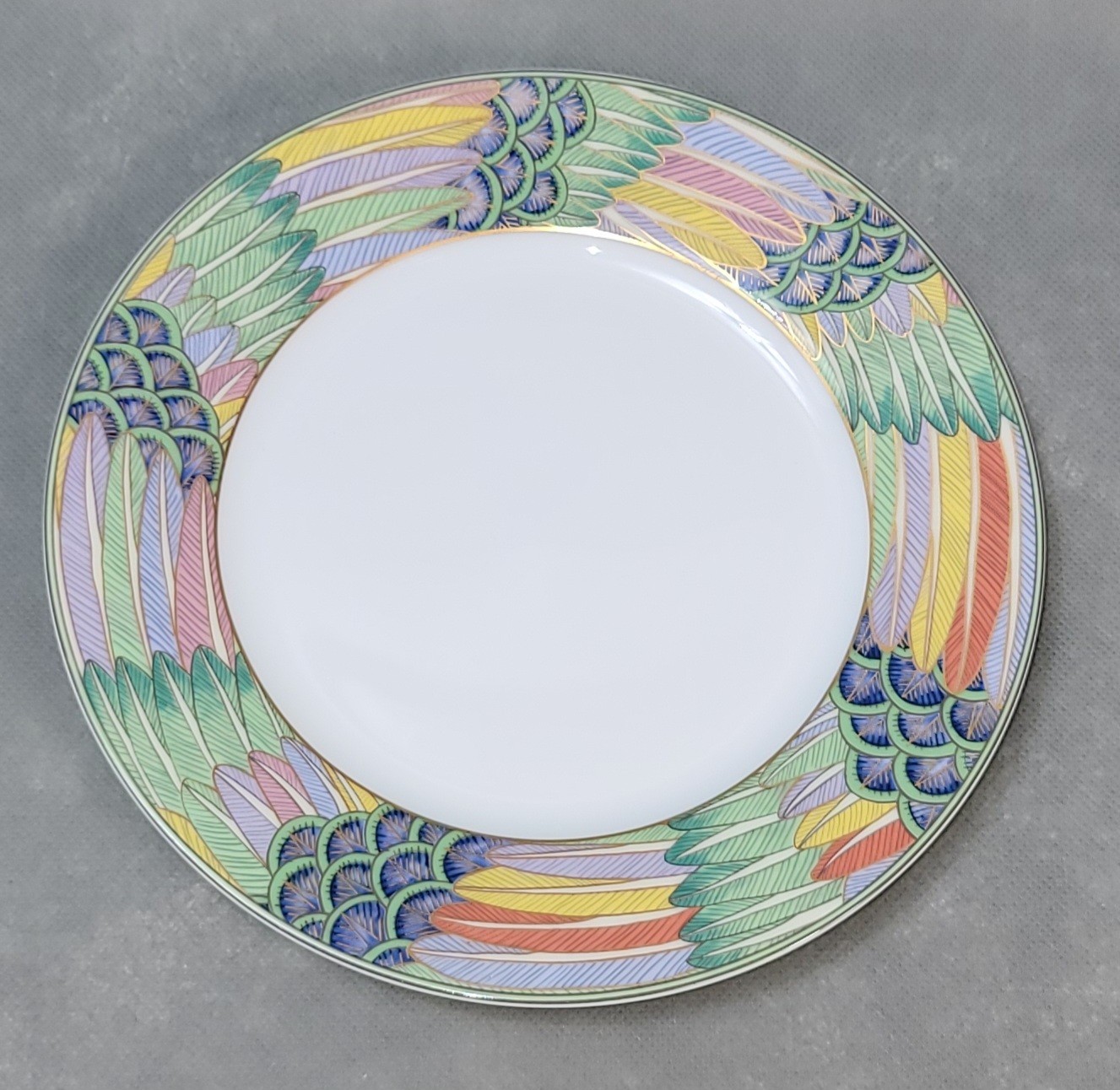 RAYNAUD LIMOGES Porcelain CARVEN Peacock Feathers 3 PIECE SETTING France