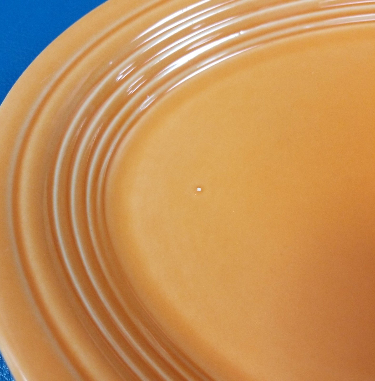 Embossed Logo Fiesta Ware Orange Serving Platter 13 3/4″