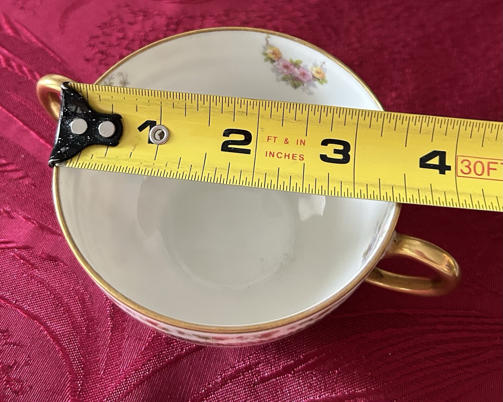 Antique 1900 Jean Pouyat JPL Limoges POY63 Flowers Acorns Porcelain Cup & Saucer