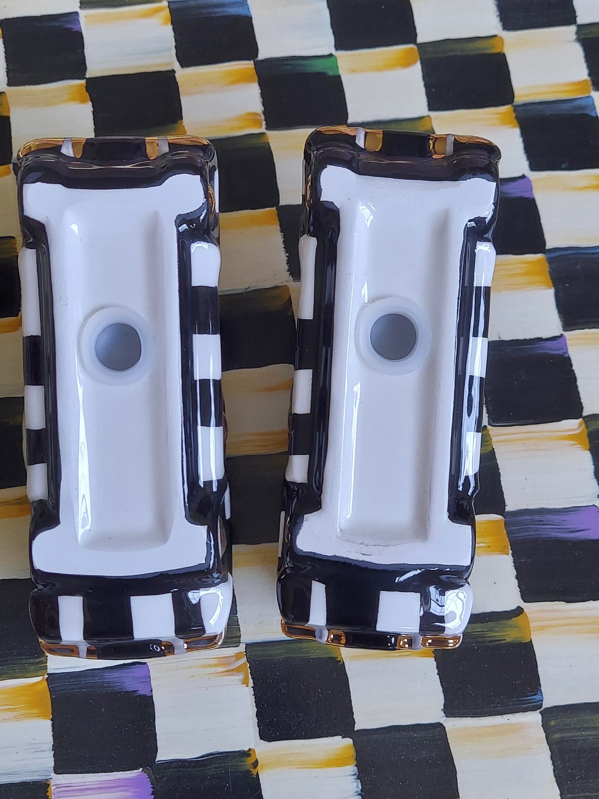MacKenzie-Childs Courtly Truck Salt And Pepper Shakers