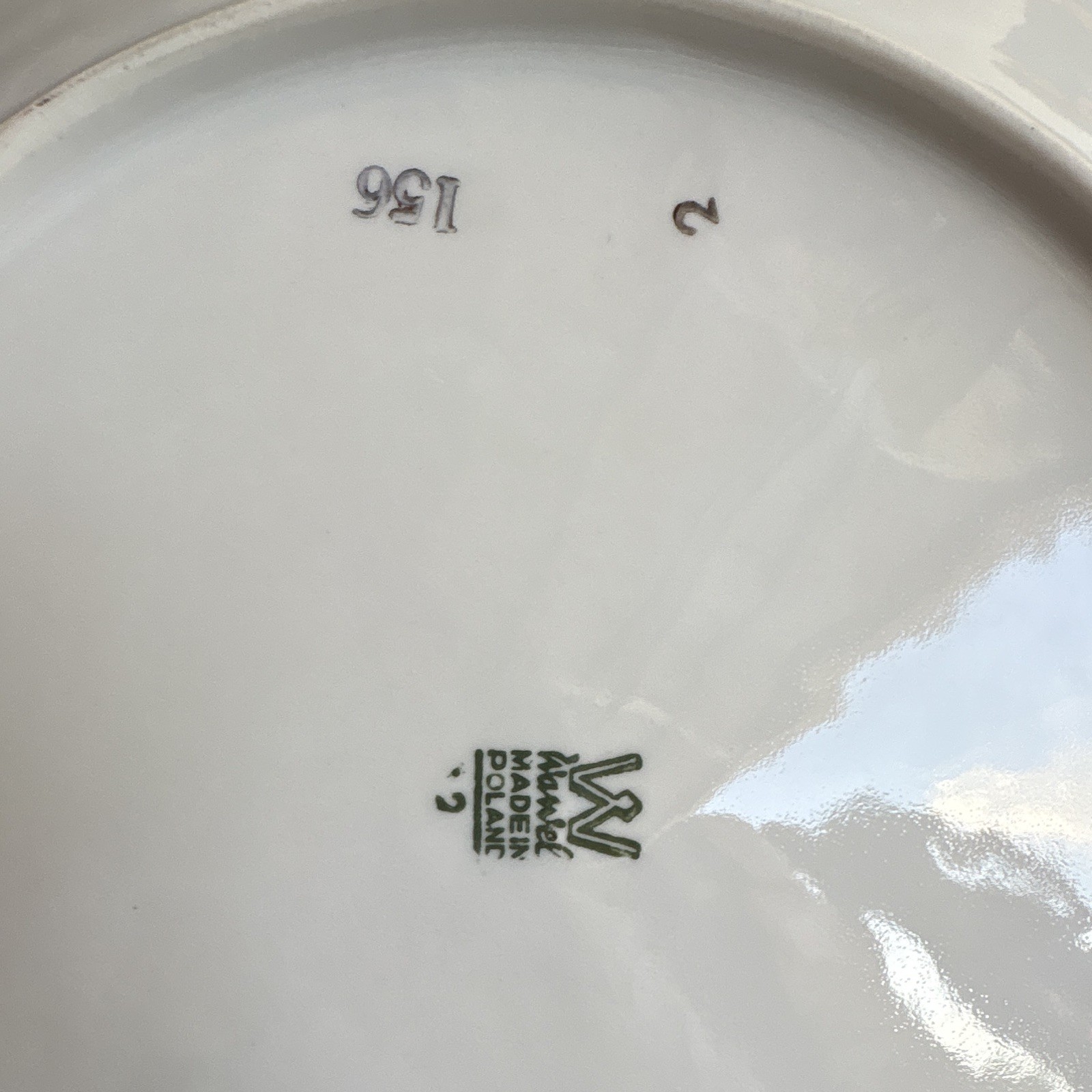 Wawel Floral Porcelain Dinner Plates White Pink Green Gold Trim Made in Poland