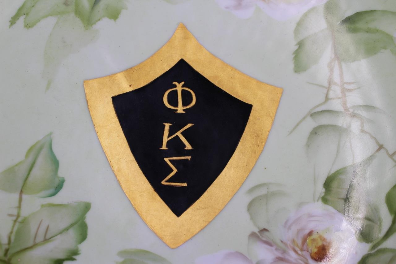 1905 Limoges Punch Bowl Hand Painted for Phi Kappa Sigma Fraternity by E. Miler