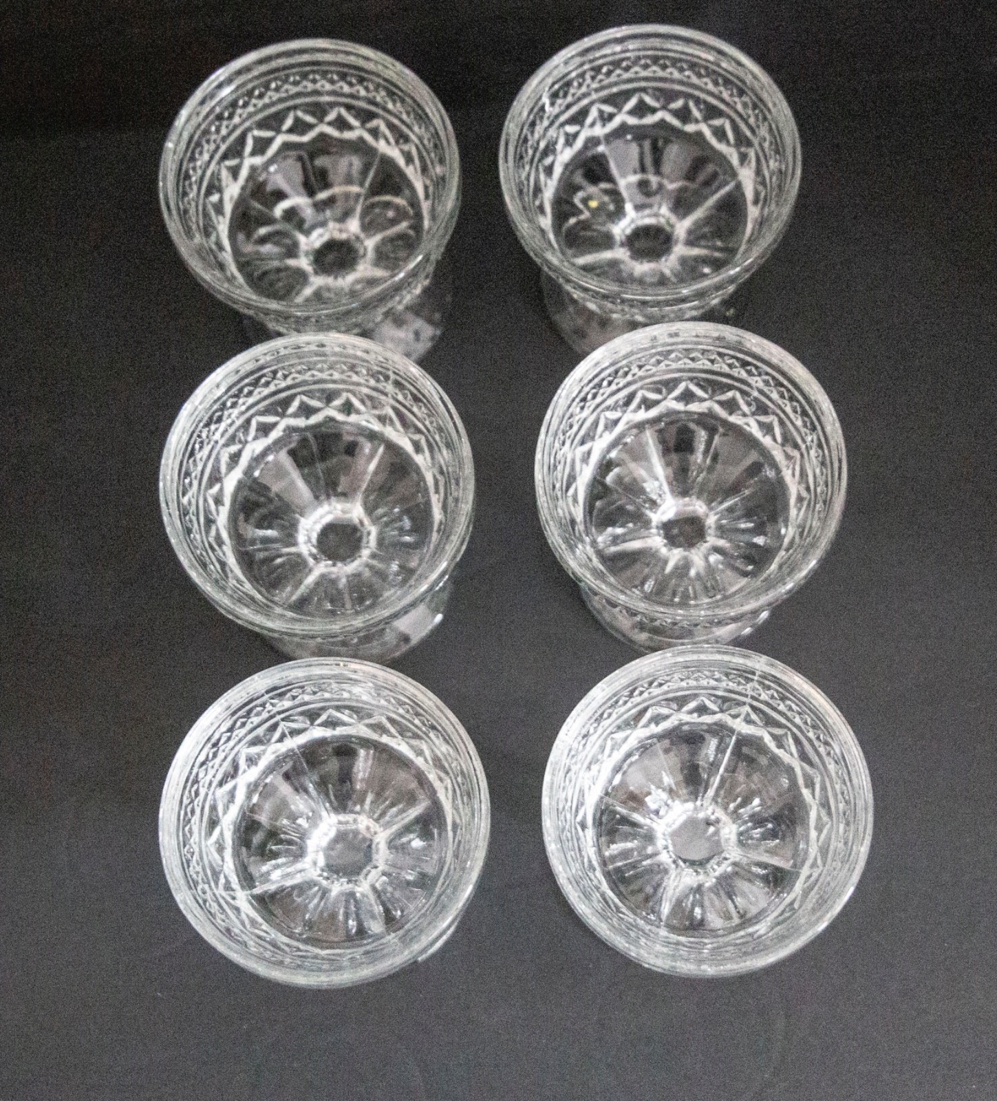6 Wexford Anchor Hocking Footed Sherbet/Dessert Glasses-Clear-4″-EX
