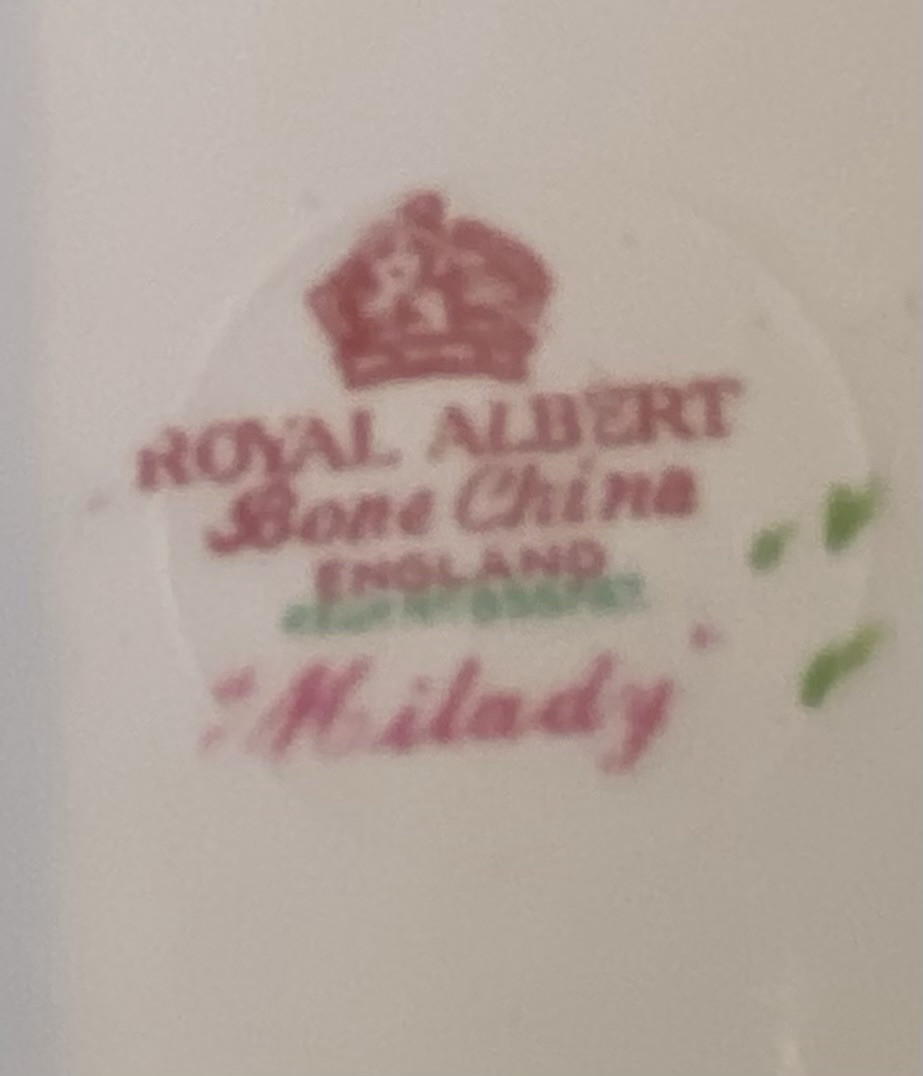 Vintage Royal Albert “Milady” Bone China Luncheon set Multi Color Gold Trim