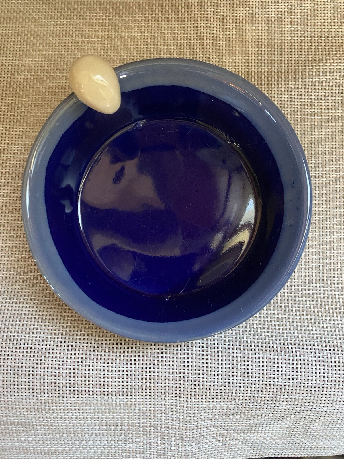 Blue Drip Glaze Pottery Bowl Egg 5 1/2” Across Tumbleweed Pottery