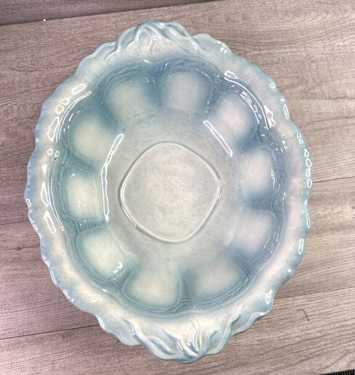 Vintage Arnel’s Blue Pearl Ceramic 10″ Pitcher & 15.5″ Oval Basin Set