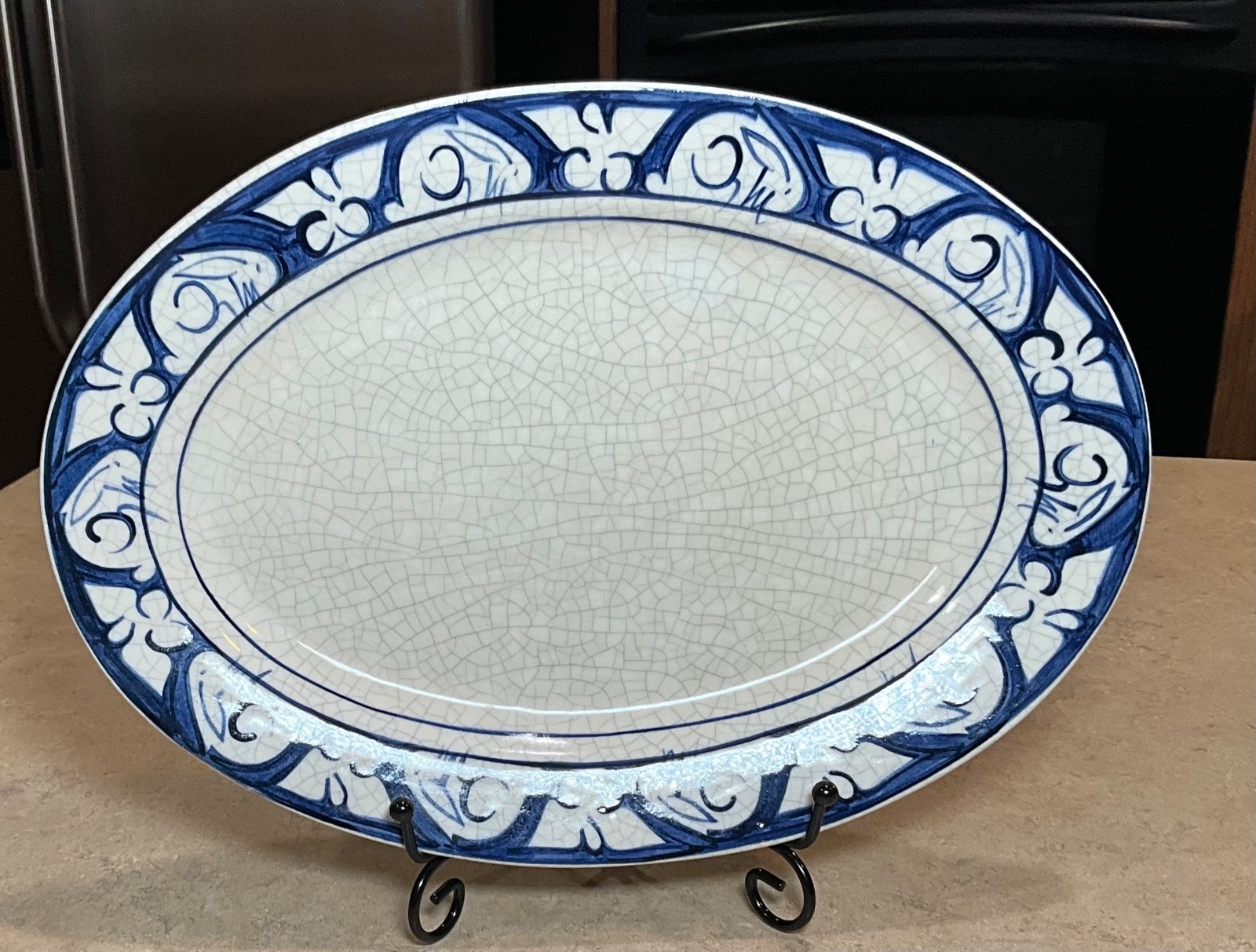 Vtg 1994 Potting Shed Dedham Rabbit Signed Oval Plate Platter 11.5”