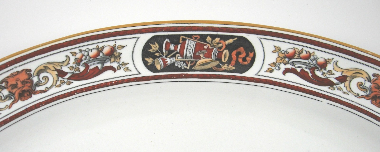 ANTIQUE 1867 MINTON & CO OVAL 15.5″ PLATTER ENGLAND REGISTRY MARK TROPHY PATTERN
